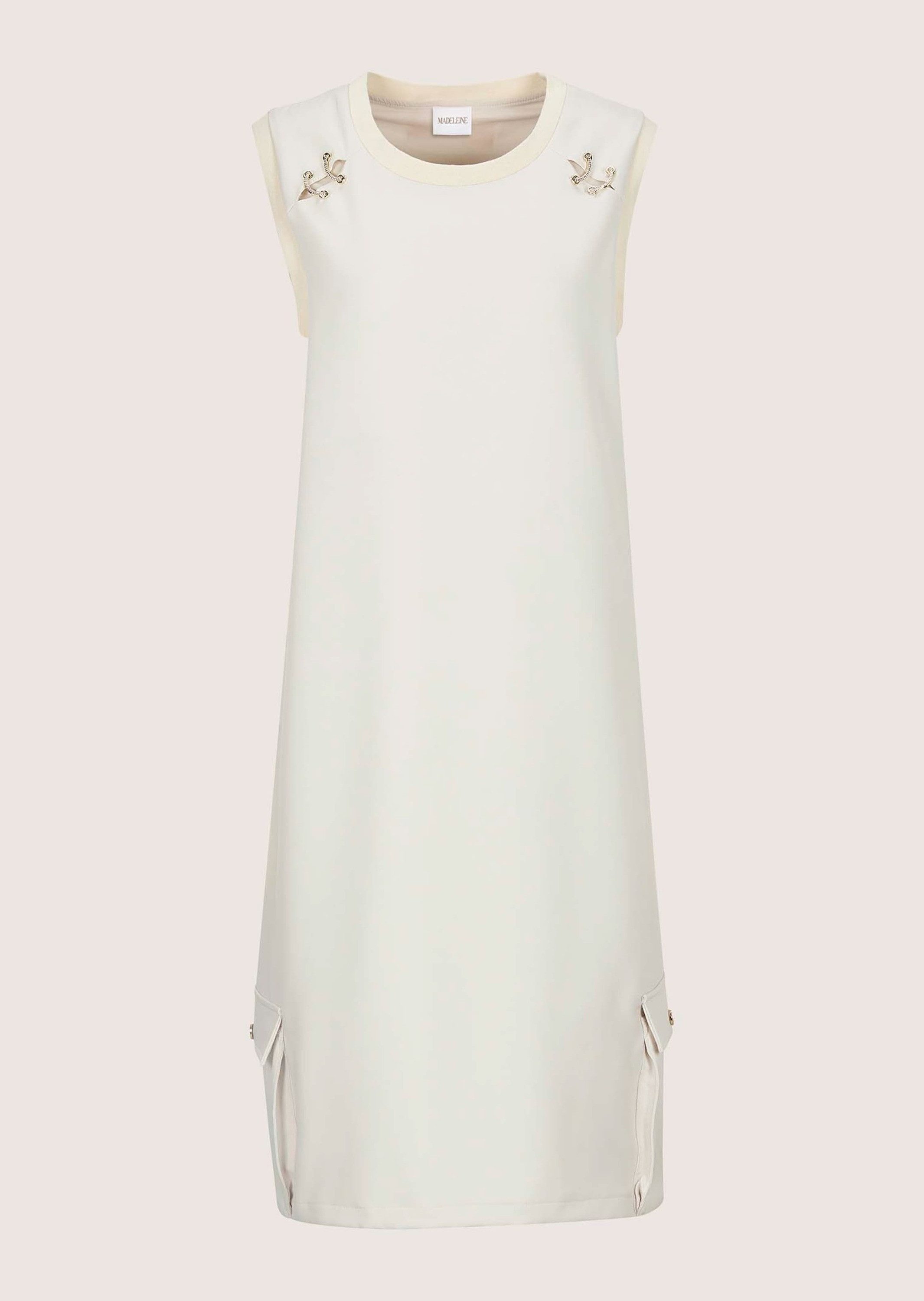 MADELEINE Midikleid Midikleid mit Schmuckelementen Sommerkleid mit Rundhals, Cargo-Taschen, Knielänge und ohne Arm – Bild 5 von 5