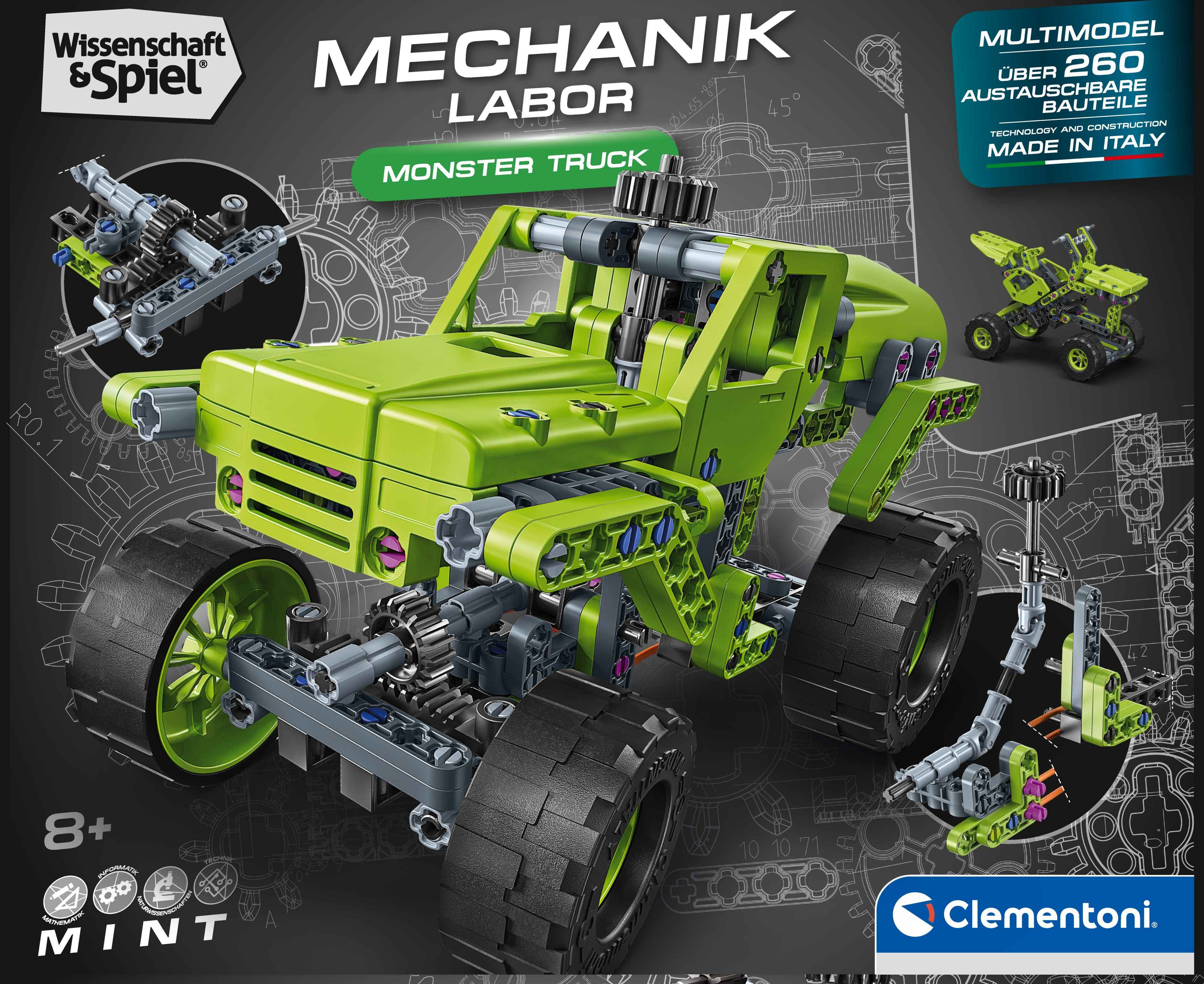 Clementoni® Modellbausatz Mechanik Labor, Monster Truck, Made in Europe
