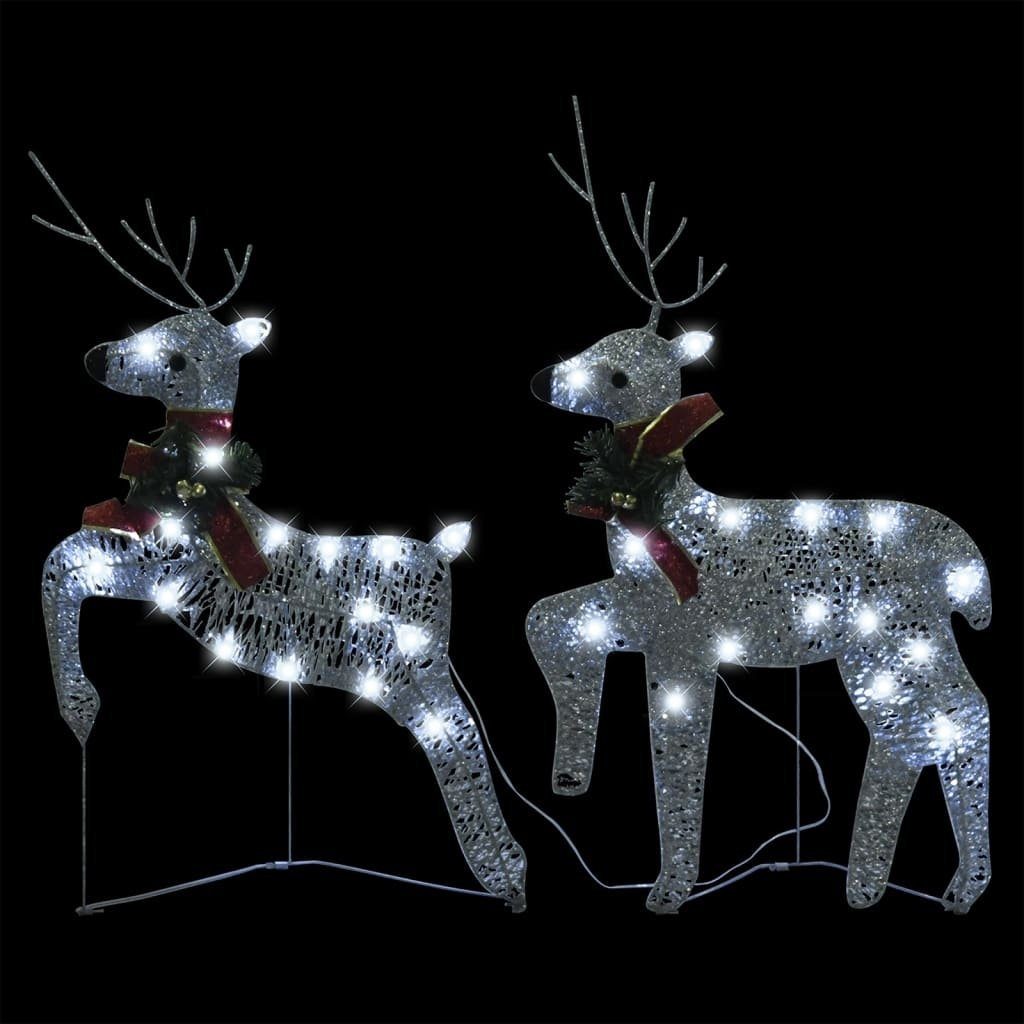 Silber. LEDs Mesh, (H) möbelando mit 40 Abmessungen 64 aus (2er-Set), Weihnachtsfigur cm 3013528 in Metall