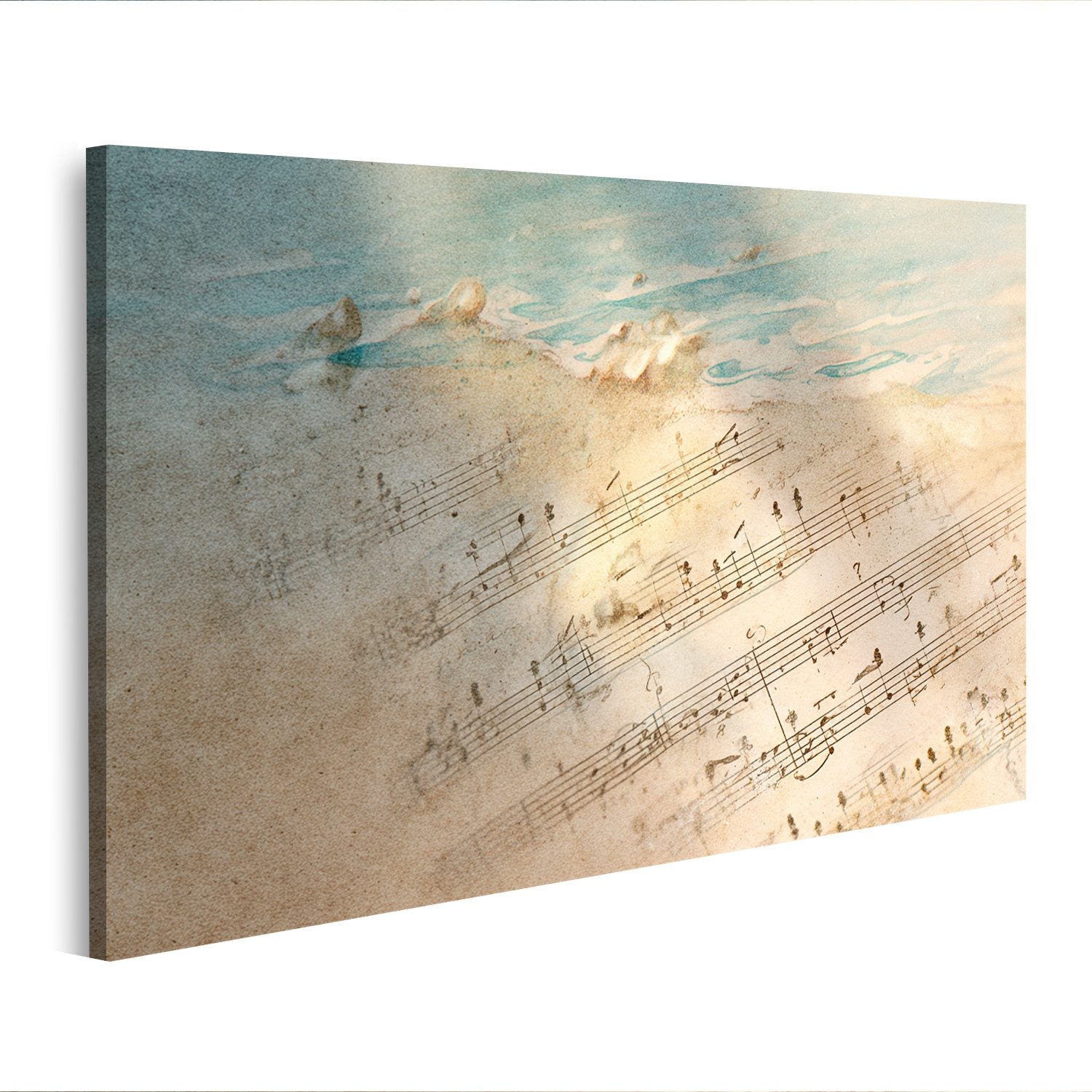 islandburner Leinwandbild Wunderschöne Notenblatt-Illustration im Aquarellstil - Edition C1