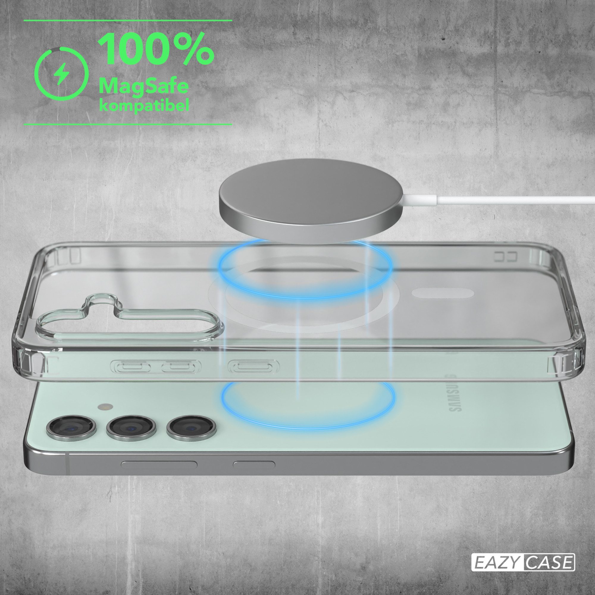 EAZY CASE Handyhülle Transparente Hülle MagSafe Samsung Galaxy S24 FE 6,7 Zoll, Back Cover, Bumper Case, Handy Schutzhülle Kameraschutz, Durchsichtig – Bild 3 von 5