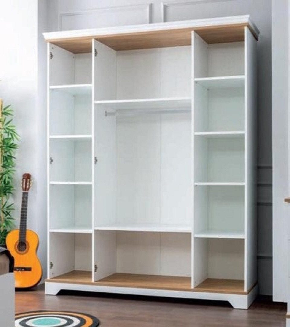Xlmoebel Kleiderschrank Moderner weißer Kleiderschrank mit elegantem Design und Regal (1-St., Kleiderschrank) Hergestellt in Europa
