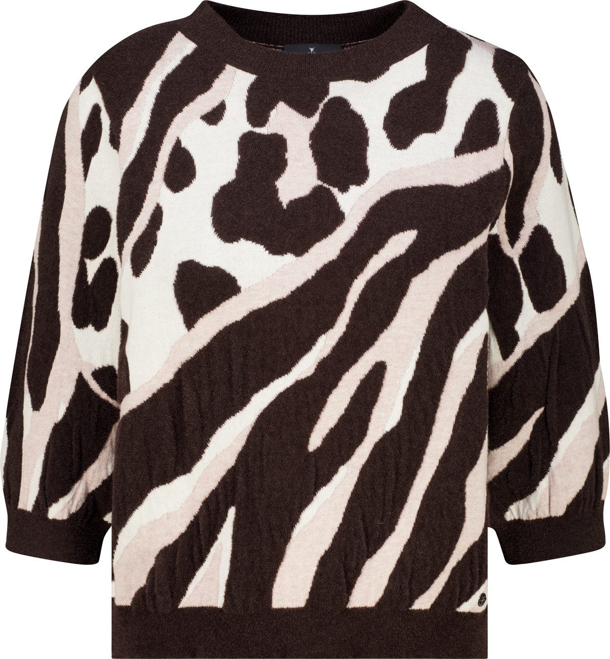 Monari 3/4 Arm-Pullover Pullover Leo Tigermix Regular fit mit Leomuster