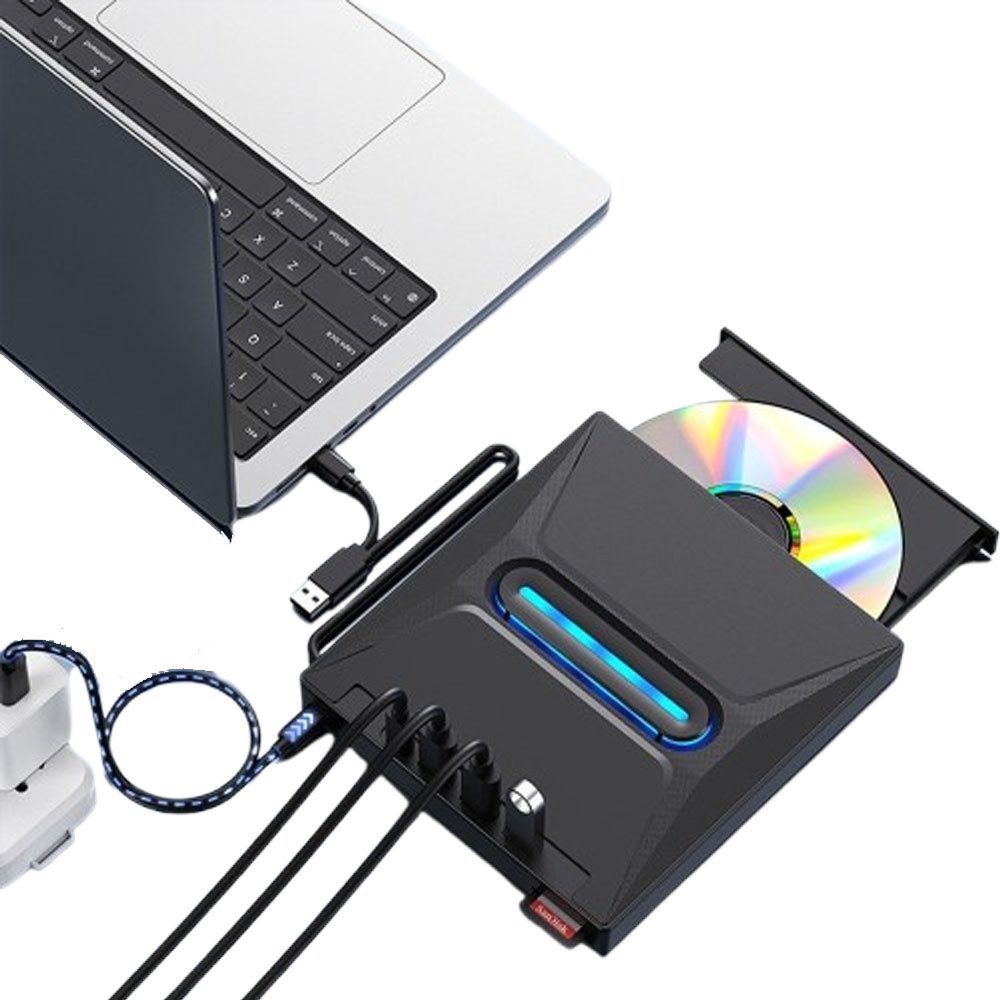 External CD/DVD Drive, USB 3.0 Type-C CD DVD +/-RW Optical Drive Portabler DVD-Player