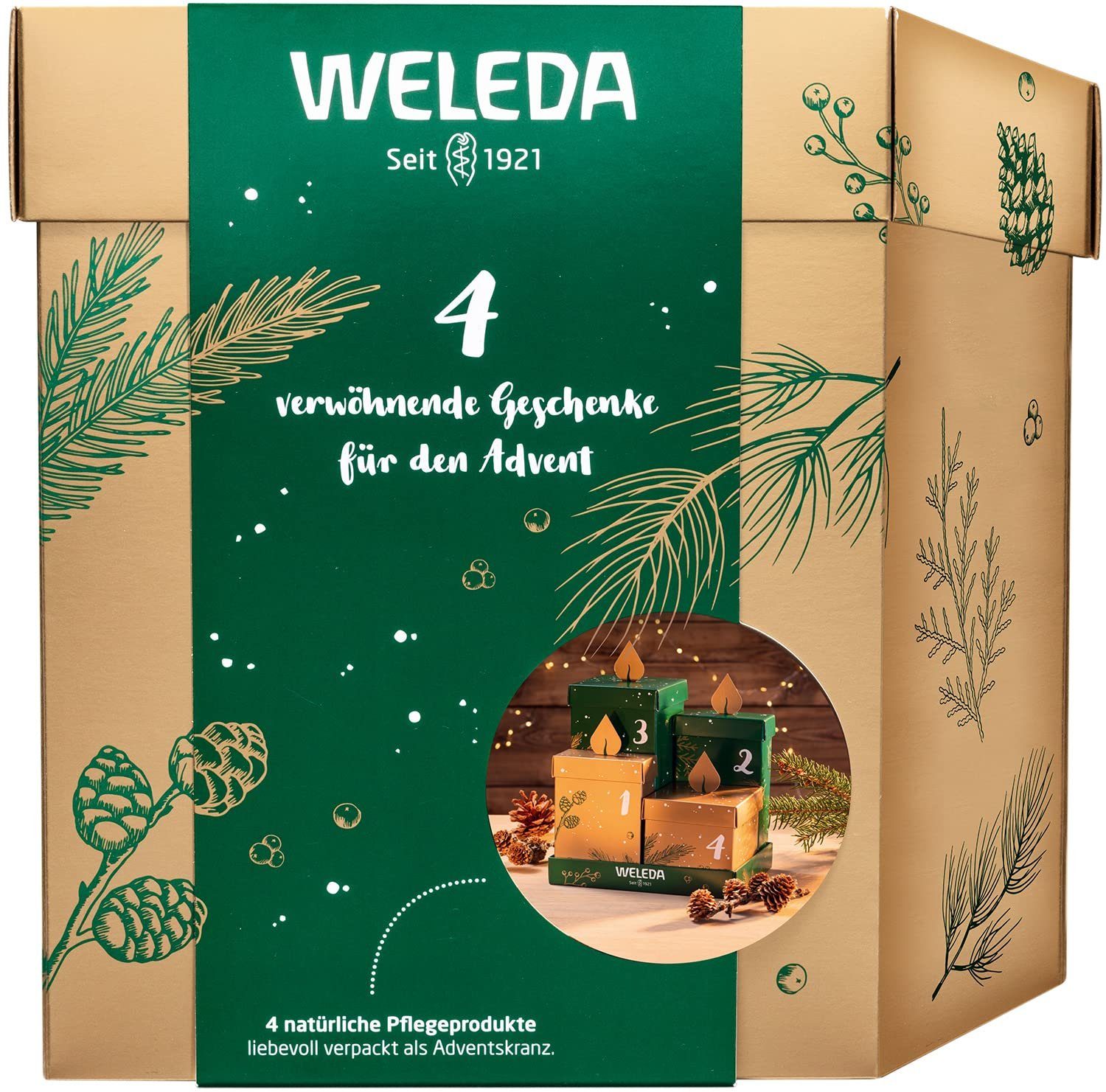 WELEDA Adventskalender Naturkosmetik Weihnachtskalender bestehend aus 4 Beauty-Geschenken | Adventskalender