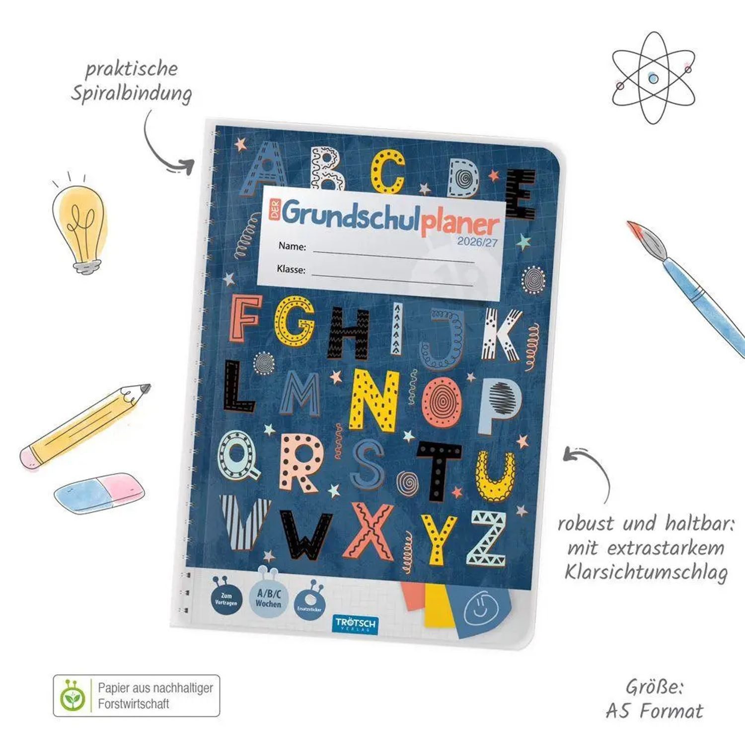Trötsch Verlag Schülerkalender TRÖTSCH - Grundschulplaner Buchstaben 26/27