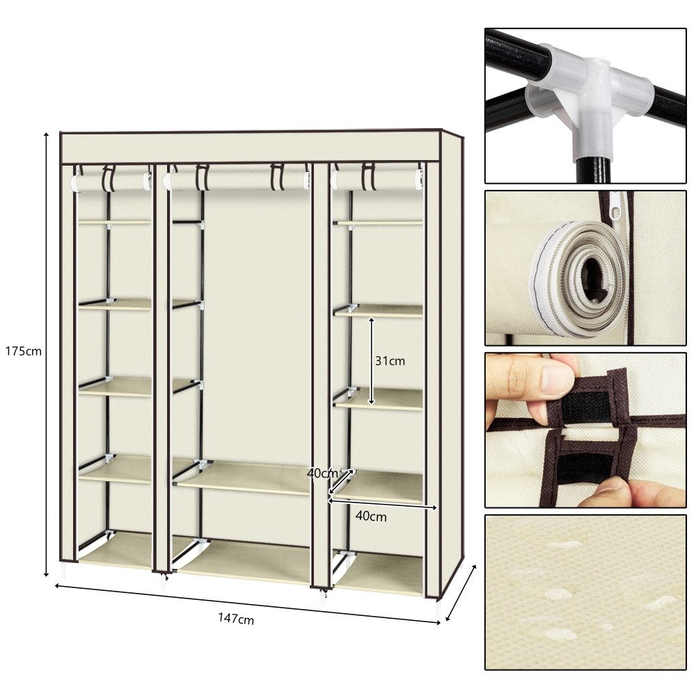 VINGLI Stoffschrank Kleiderschrank, 150 x 45 günstig online kaufen