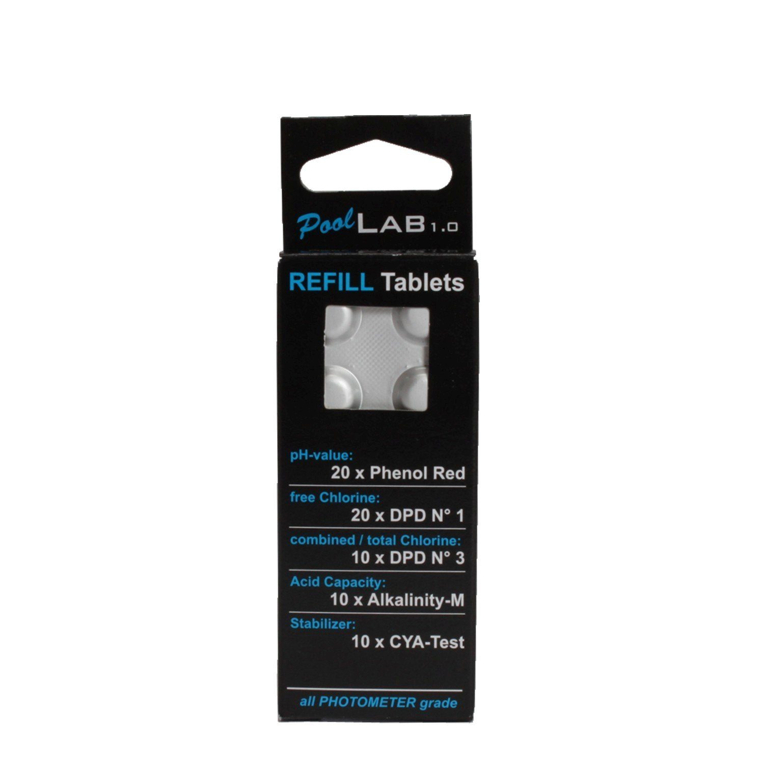 Chlortabletten Nachfüllpack 70 Testtabletten für Pooltester PoolLab Photometer Set