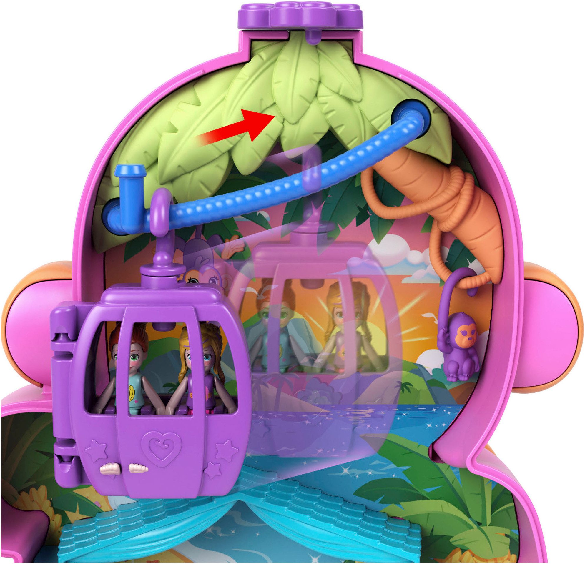 Polly Pocket Spielwelt Affenmama und Baby Spielset