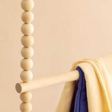Navaris Kleiderstange Baby Hängegarderobe aus Holz - Kleiderstange mit Holzperlen (1 St)