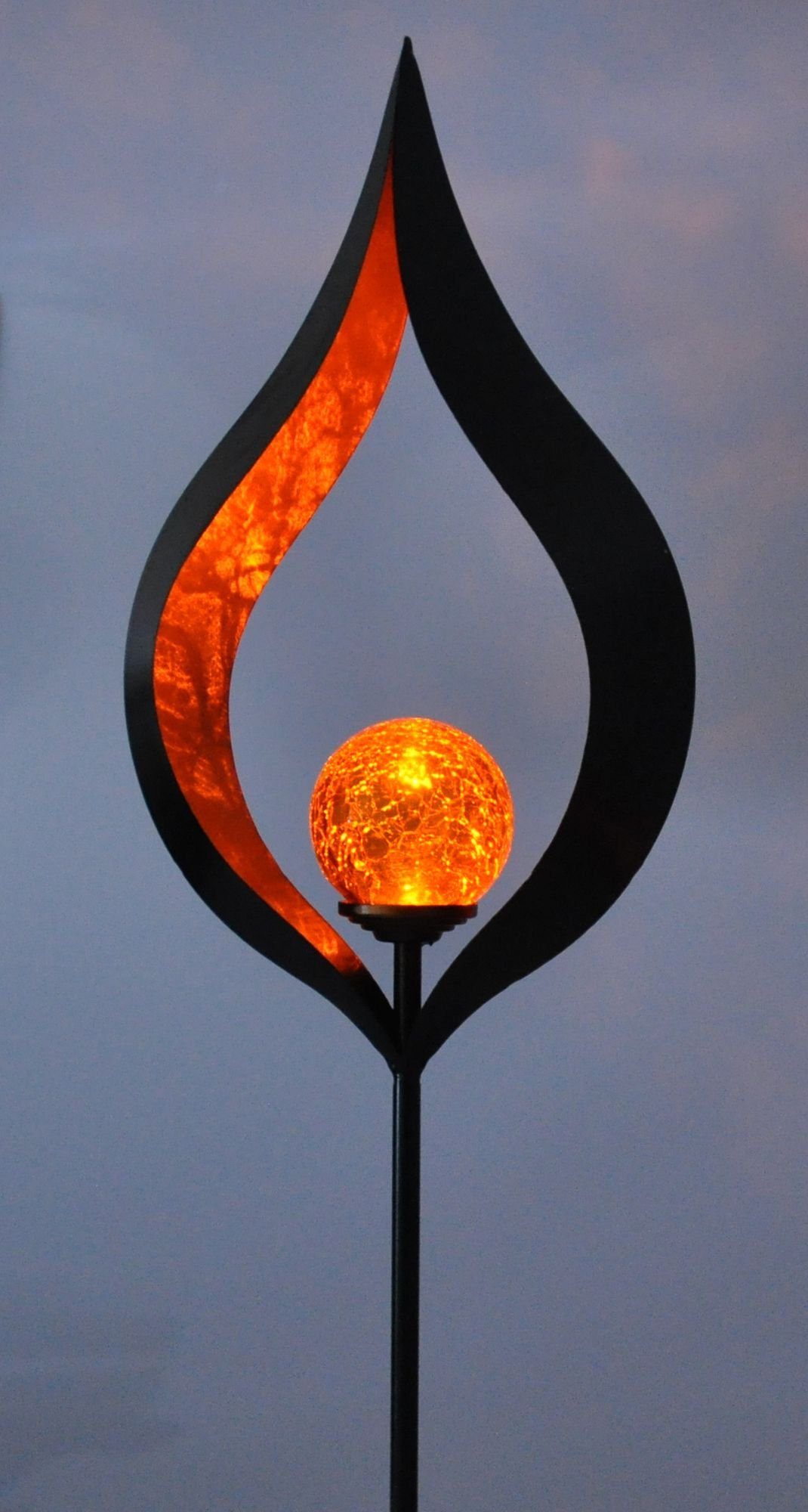 BURI Kugelleuchte Solar Metall-Gartenstecker 95cm LED günstig online kaufen