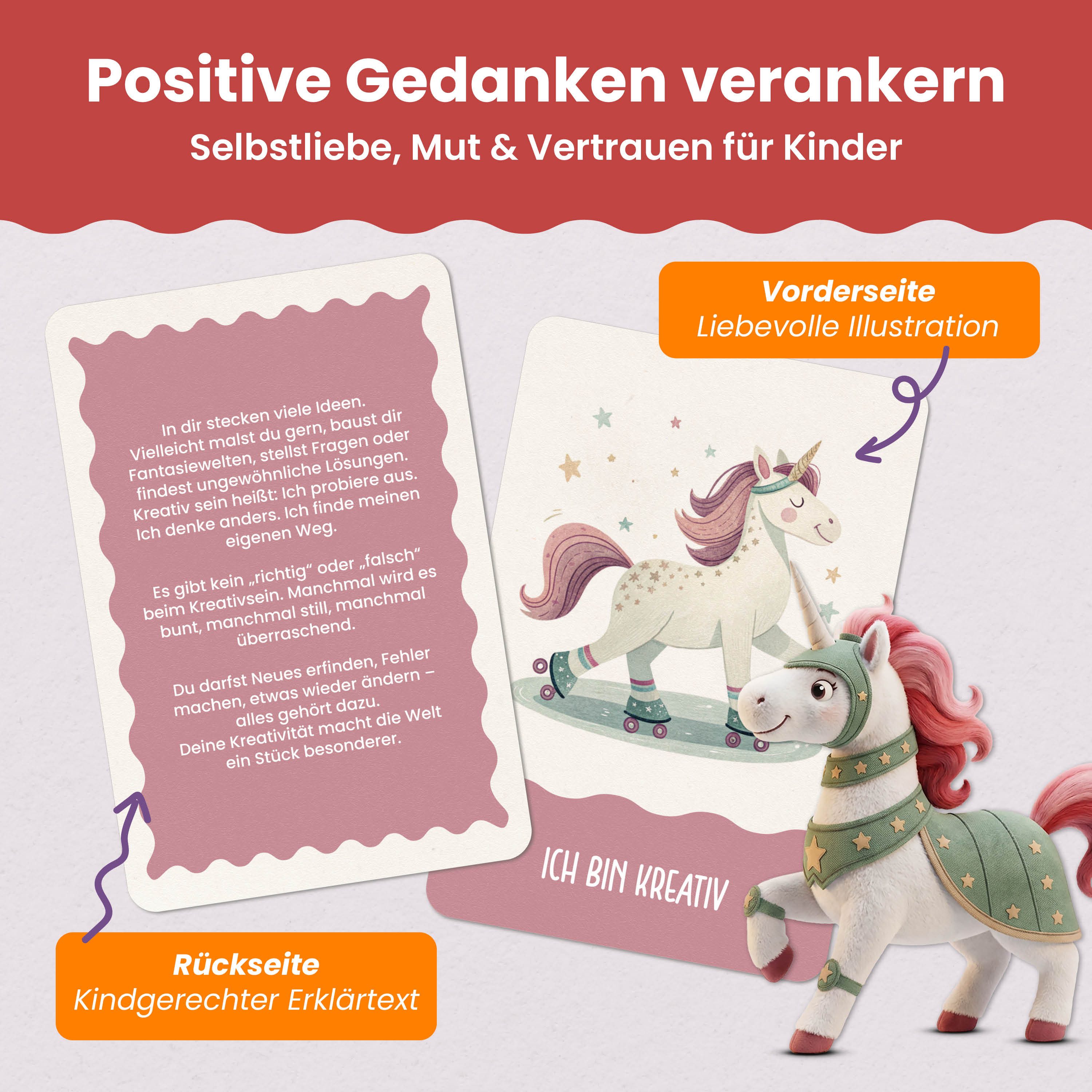 Lilletå Spiel 50 Affirmationskarten für Kinder - Positive Mutmachkarten, Fördert Selbstvertrauen und Achtsamkeit im Alltag – Affirmationen für die Schule & den Alltag, für Kinder ab 4 Jahren