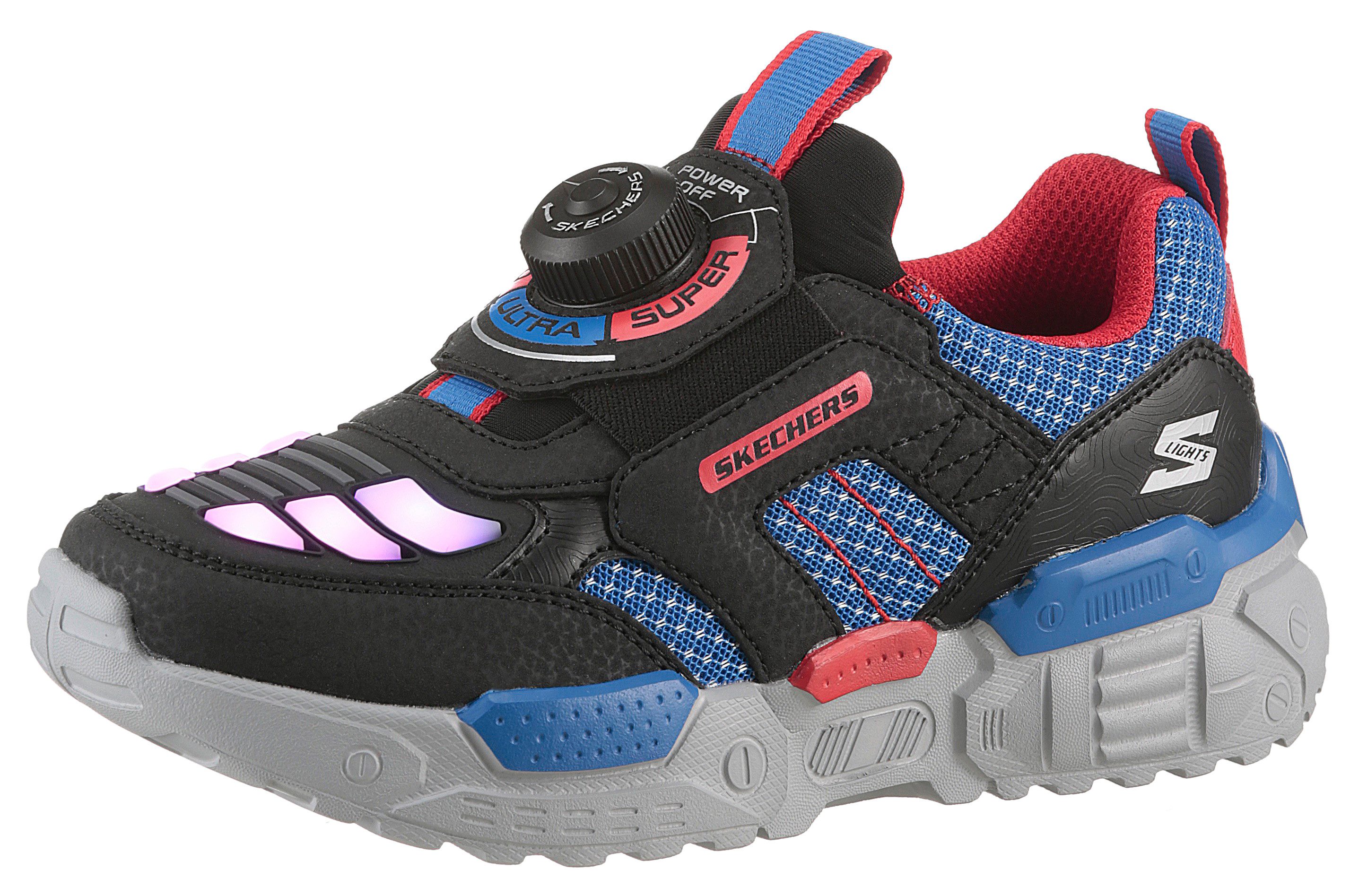 Skechers TURBO-FUSE LIGHTS Slip-On Sneaker, Blinkschuh mit Drehverschluss, Größenschablone zum Download