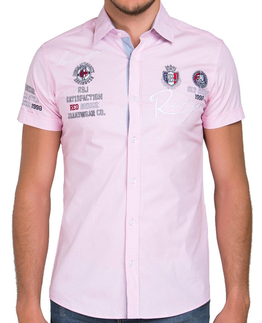 RedBridge Langarmhemd mit Stickereien – Slim Fit, Kontrastdetails, Modisch & Figurbetont