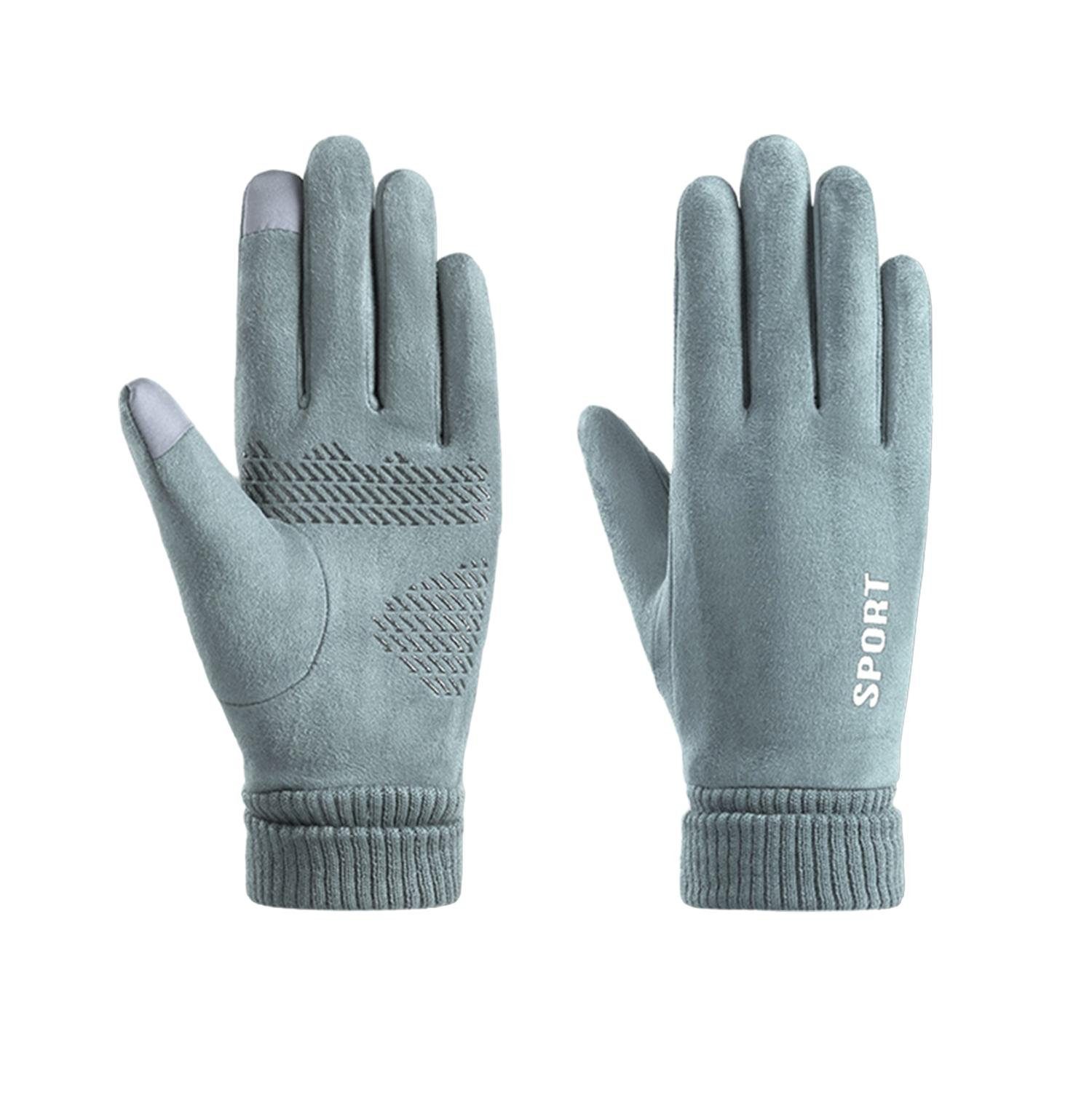 HOME Rutschfest Winterhandschuhe Elegant Fleecehandschuhe Damen Handschuhe für Damen-Hellblau-2 Herren Warme Touchscreen Sporthandschuhe Fahrradhandschuhe LAPA (Paar) Wildleder Outdoor