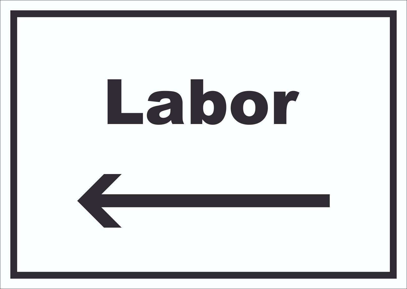 HB-Druck Hinweisschild Labor Schild mit Text und Richtungspfeil links untersuchen forschen, wetterfest, stabil, UV-beständig, kratzfest