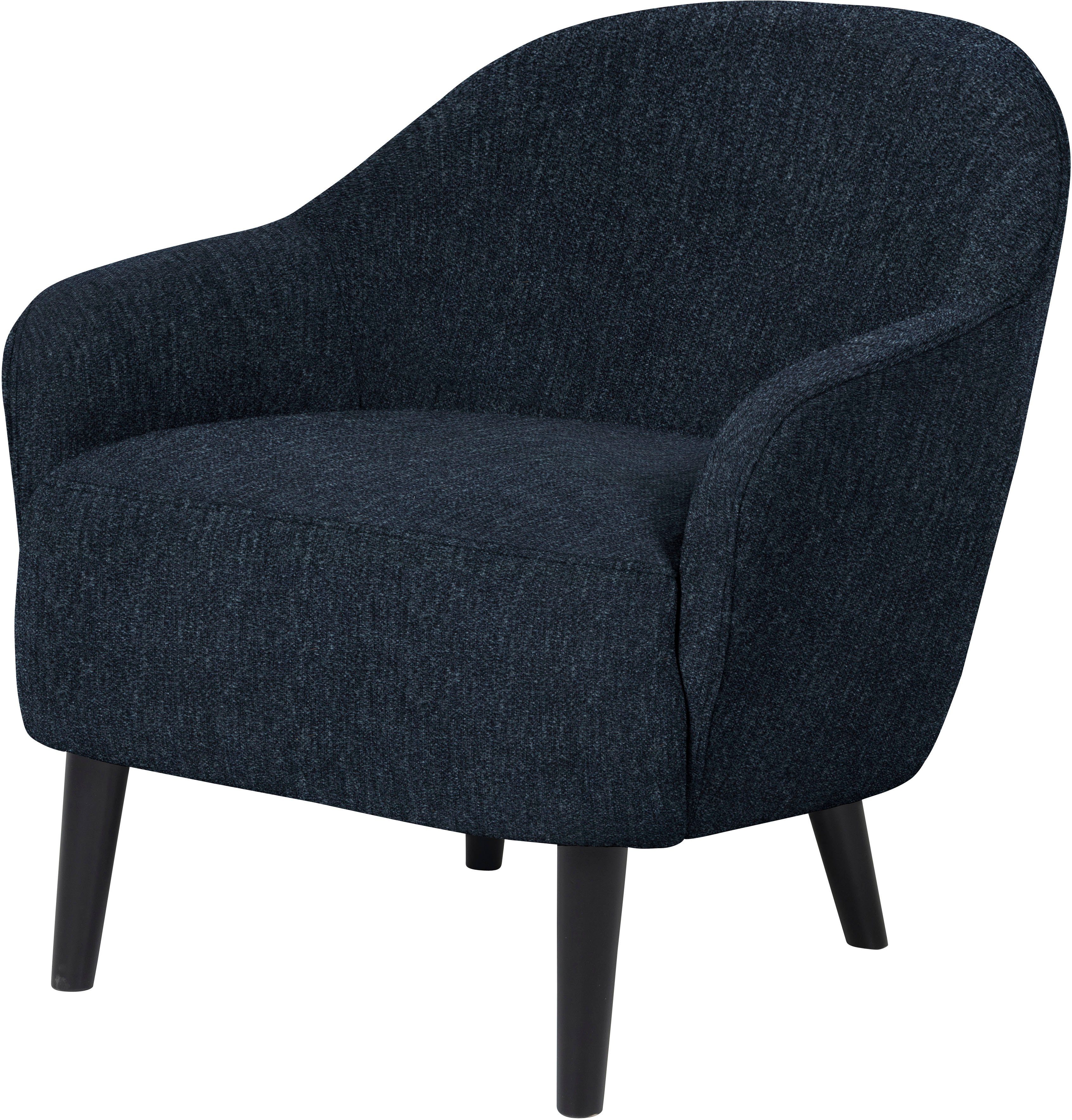 blu Paloma, Chromfuß, skandinavischen Loungesessel midnight furninova Design mit im wahlweise