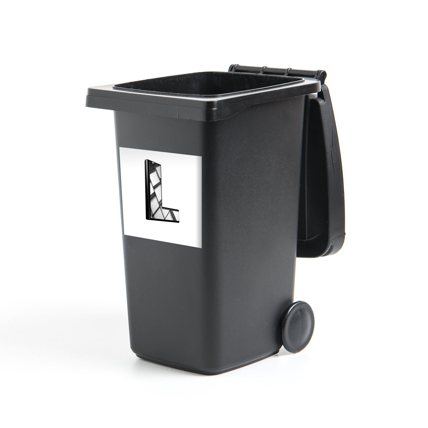 MuchoWow Wandsticker Eine 3D-Darstellung des Buchstabens L (1 St), Mülleimer-aufkleber, Mülltonne, Sticker, Container, Abfalbehälter