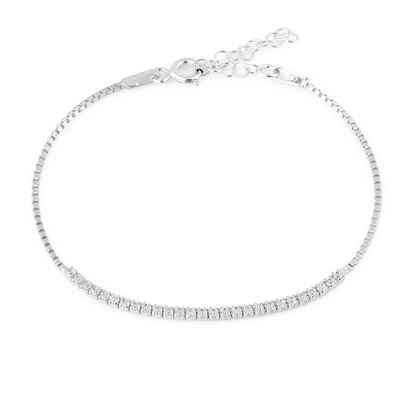 Einzelstück Silberarmband Tennis Armband aus 925 Sterling Silber, Damen Kristall Armband