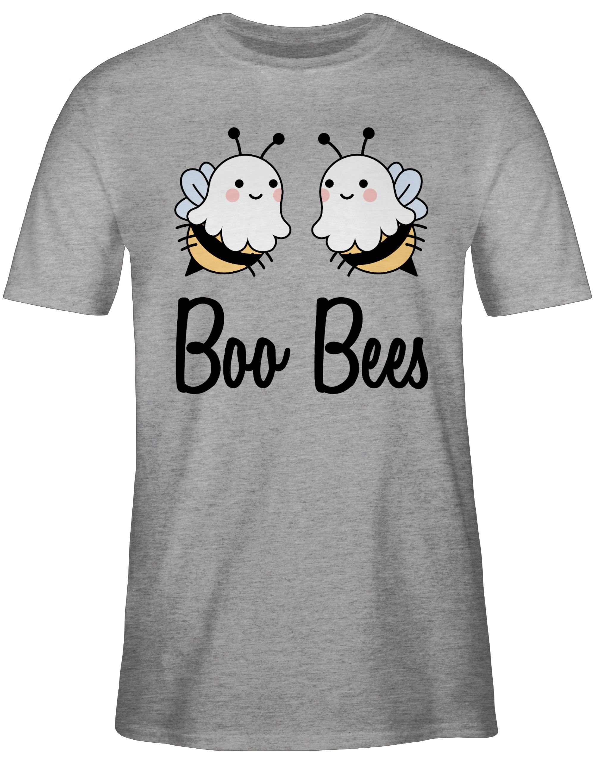 Shirtracer T-Shirt Boo Bees Boobees Bienen Boobs Halloween Kostüme Herren 1 Grau meliert