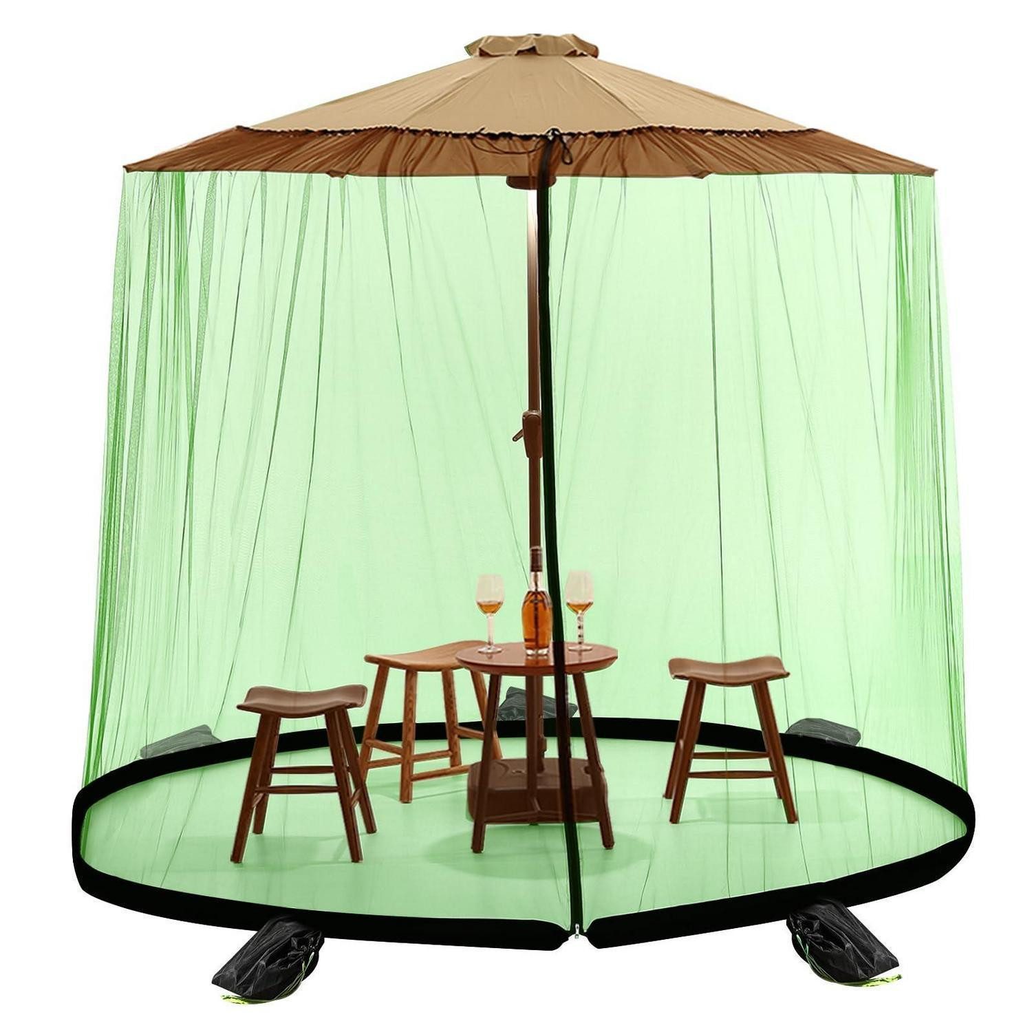 LuxusKollektion Moskitonetz Moskitonetz für Sonnenschirm mit Reißverschluss Grün 240x380 (1 St)