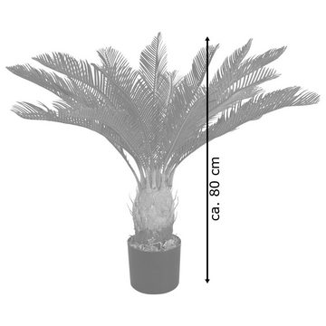 Kunstpalme Künstliche Pflanze Cycas Palme Kunstpflanze Plastikpflanze 80 cm Deko, Decovego