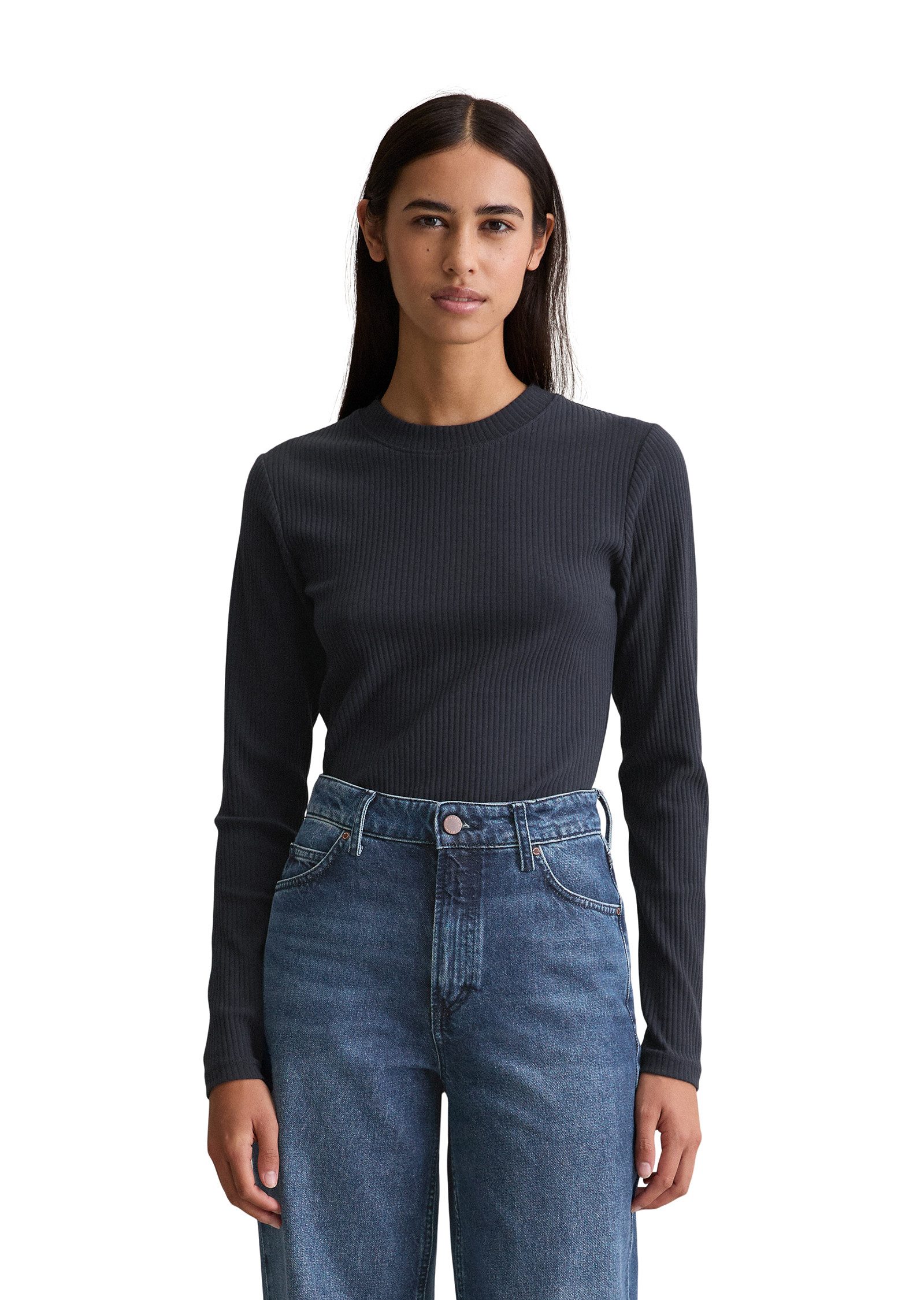Marc O'Polo DENIM Langarmshirt Rundhalsausschnitt, slim günstig online kaufen