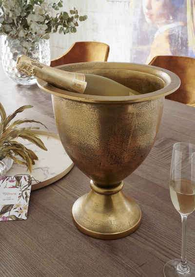 More2Home Schale Champagner/Wein- Kühler BUCKET, large, Aluminium vintage antik-gold