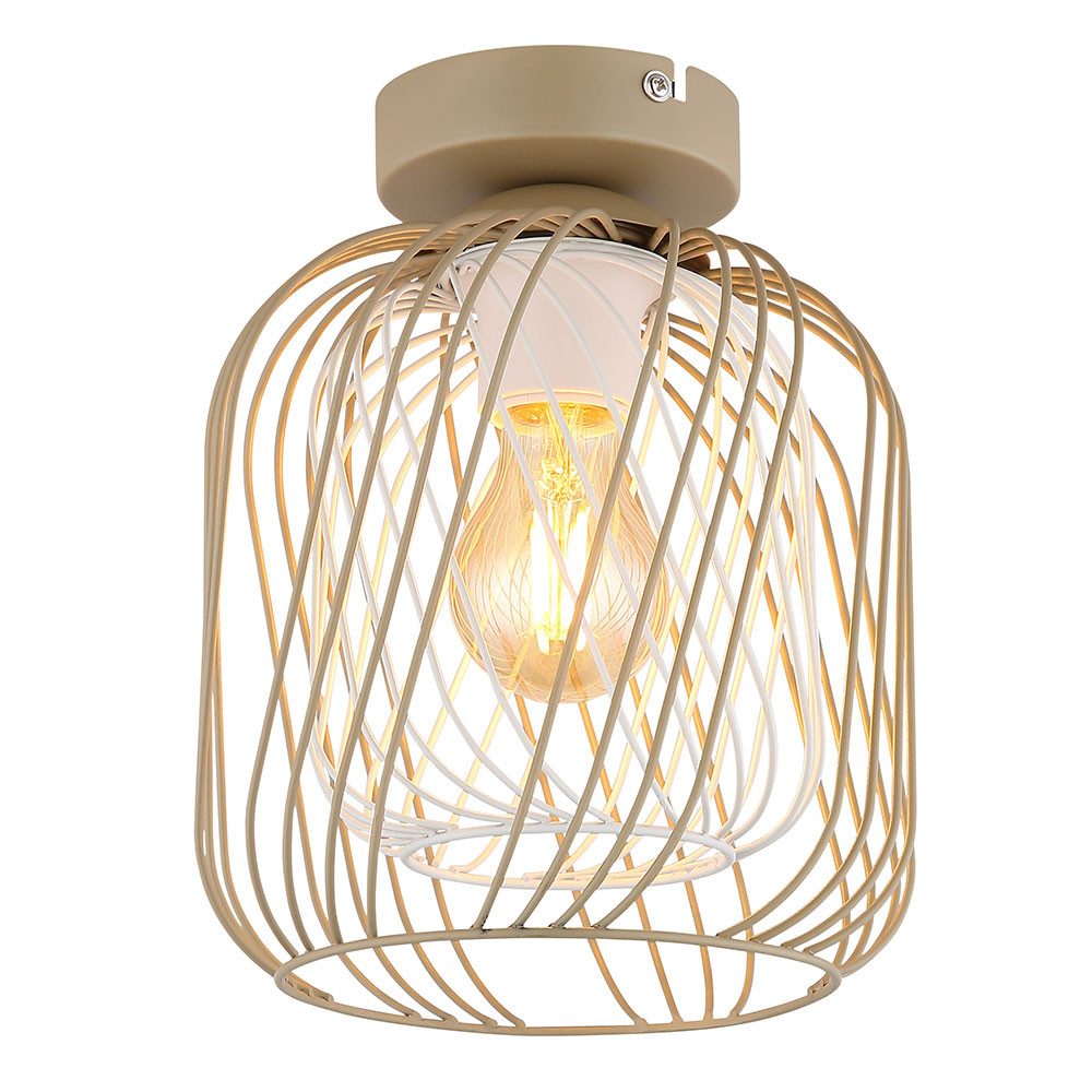 GLOBO LIGHTING LED Deckenleuchte, Leuchtmittel inklusive, Warmweiß, LED Deckenlampe Deckenleuchte Wohnzimmerlampe Metallgeflecht H 24,5 cm