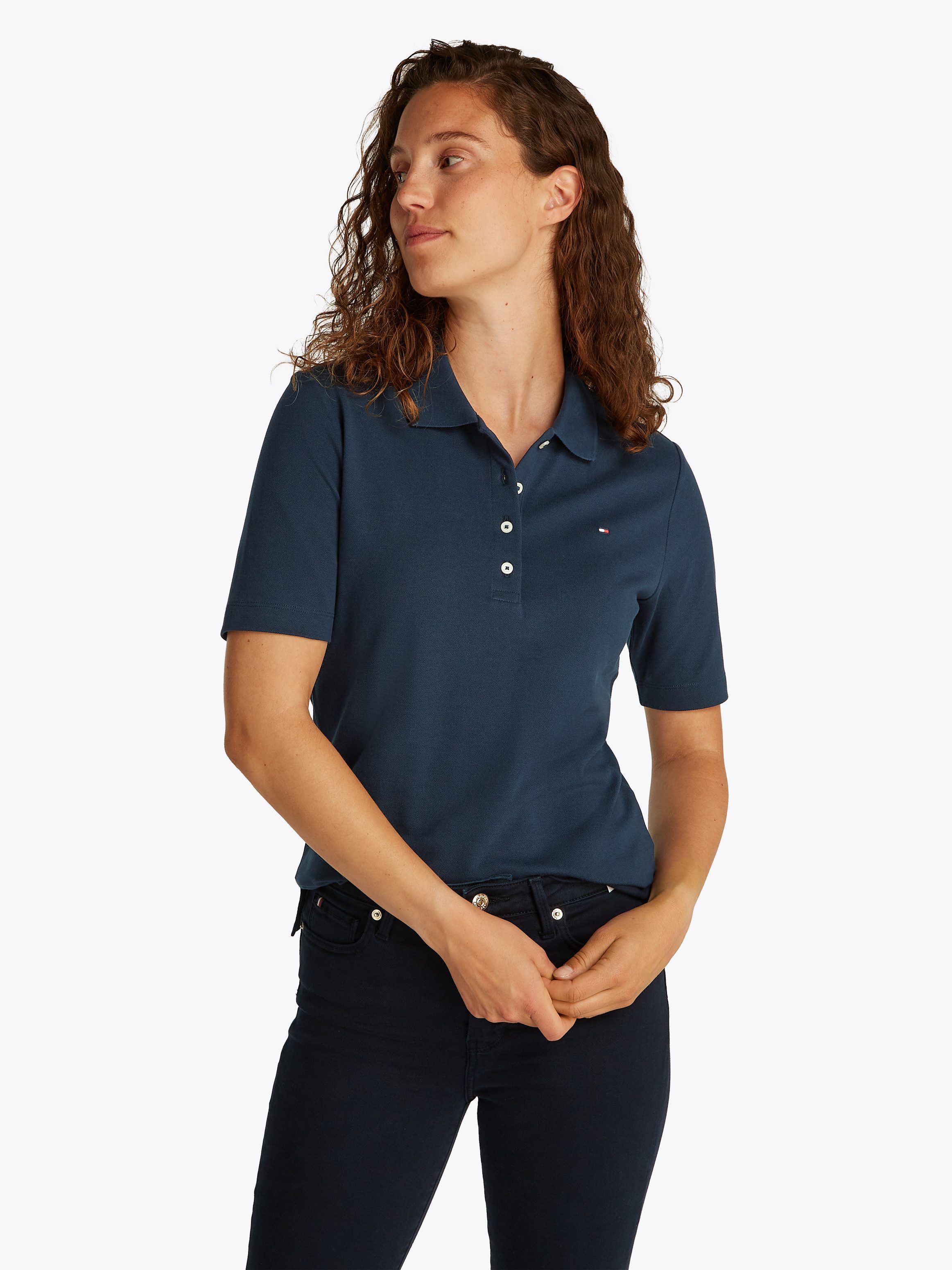Tommy Hilfiger Poloshirt Regular Fit Pique Premium Polo Baumwollmischung, r günstig online kaufen