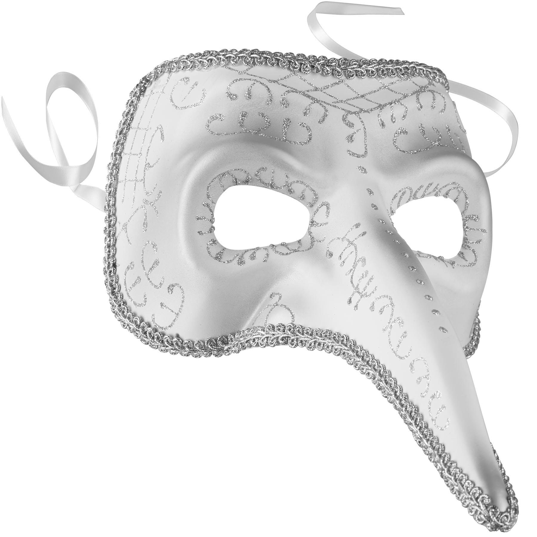 Kostüm Venezianische Maske mit langer Nase und Verzierungen