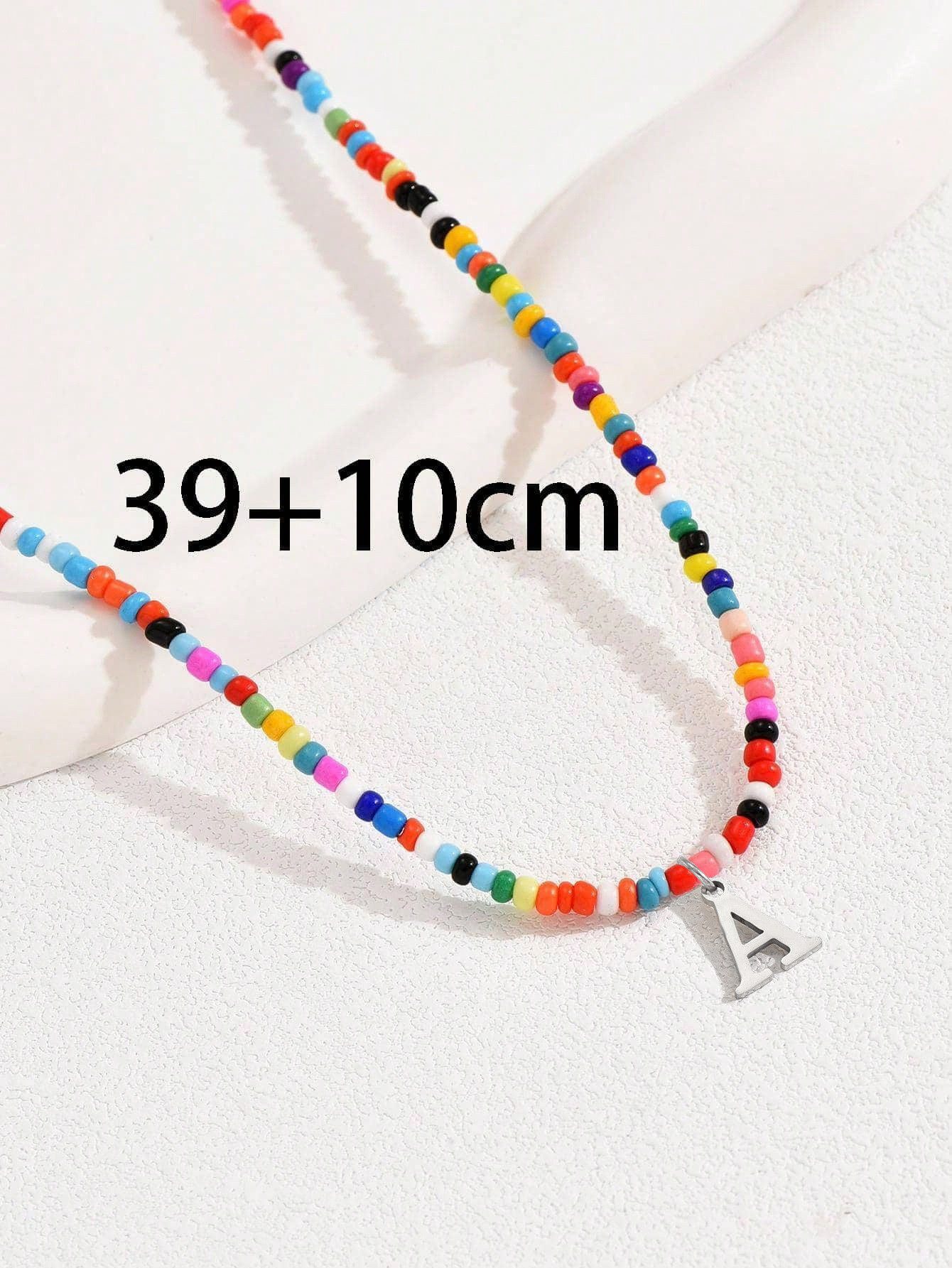 Coonoor Perlenkette Bunte Perlenkette - Boho Perlen Buchstaben Kette, für Geburtstags, Muttertags, Mädchen und Abschlussgeschenke