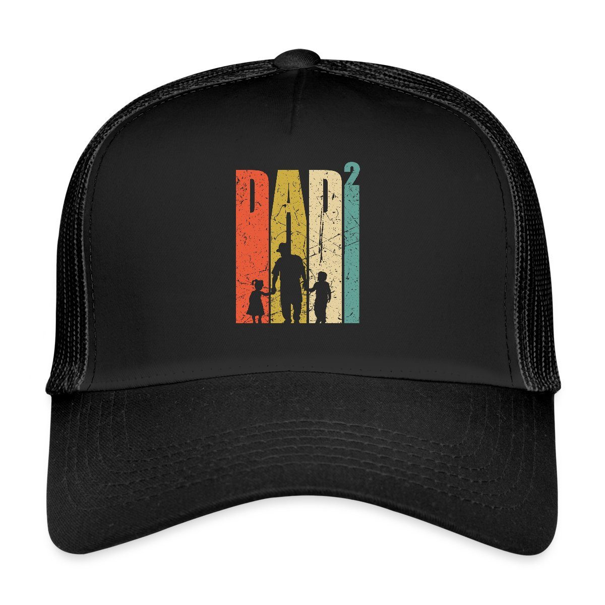 Spreadshirt Trucker Cap Dad Hoch 2 Zweifacher Vater Werdender Papa Vatertag Geschenk Trucker C (1-St)