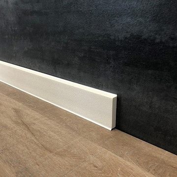 PROVISTON Sockelleiste Hartschaum PVC, 12 x 60 x 2500 mm, Weiß, Kunststoff Fußleiste