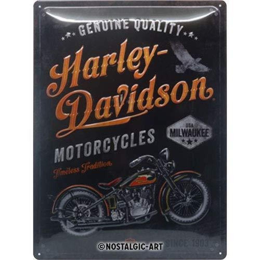Nostalgic-Art Metallschild Blechschild 30 x 40 cm - Harley-Davidson -  Timeless Tradition