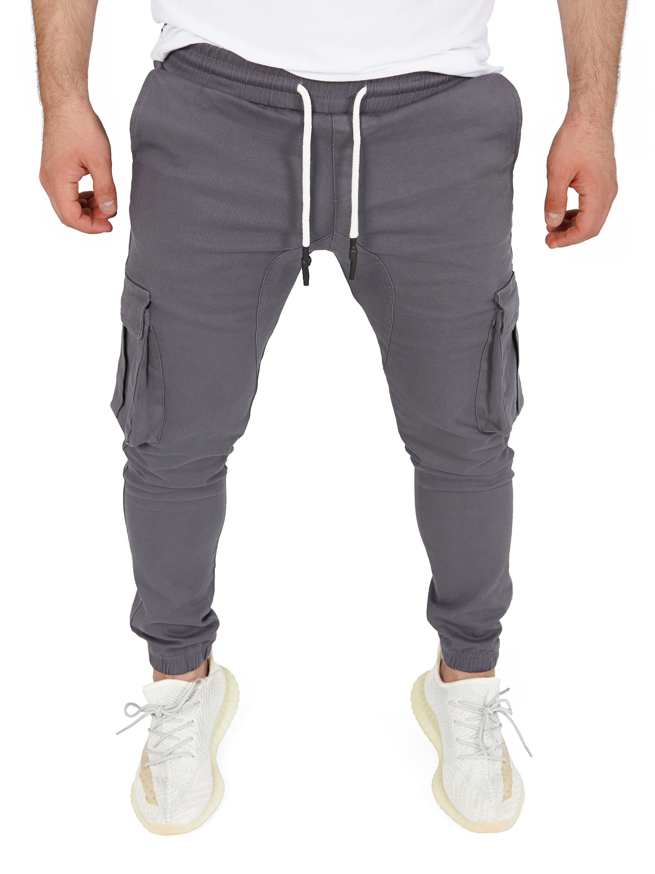 Pittman Cargohose Cargohosen Herren Chino Giga mit elastischem Bund, Cargotaschen