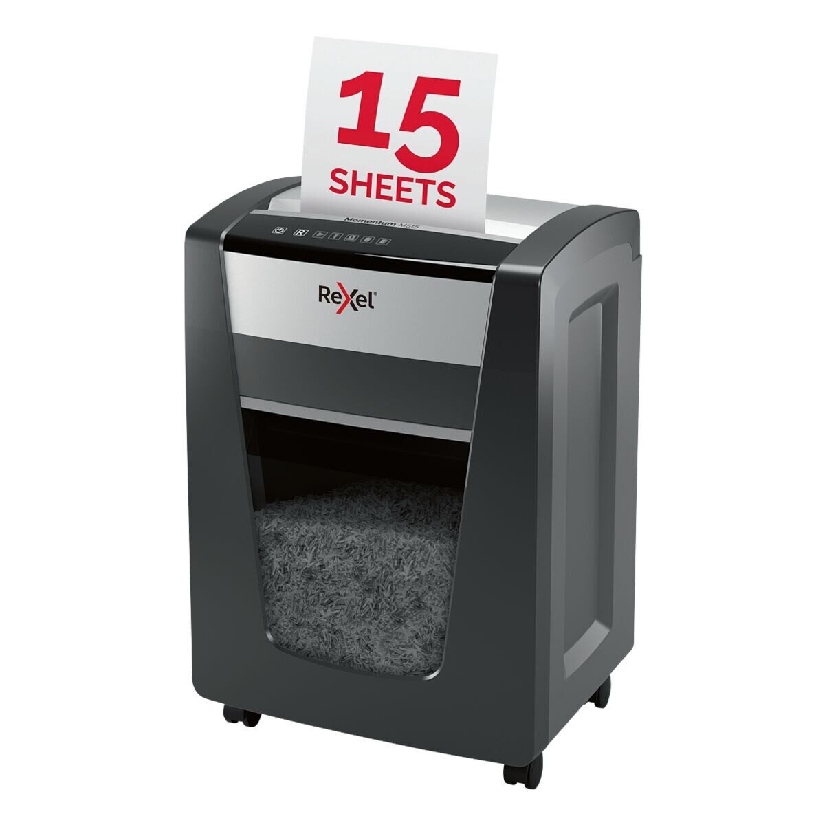 REXEL Aktenvernichter Momentum M515, Shredder, Mikroschnitt 2x15 mm, bis 15 Blatt, 30 Liter