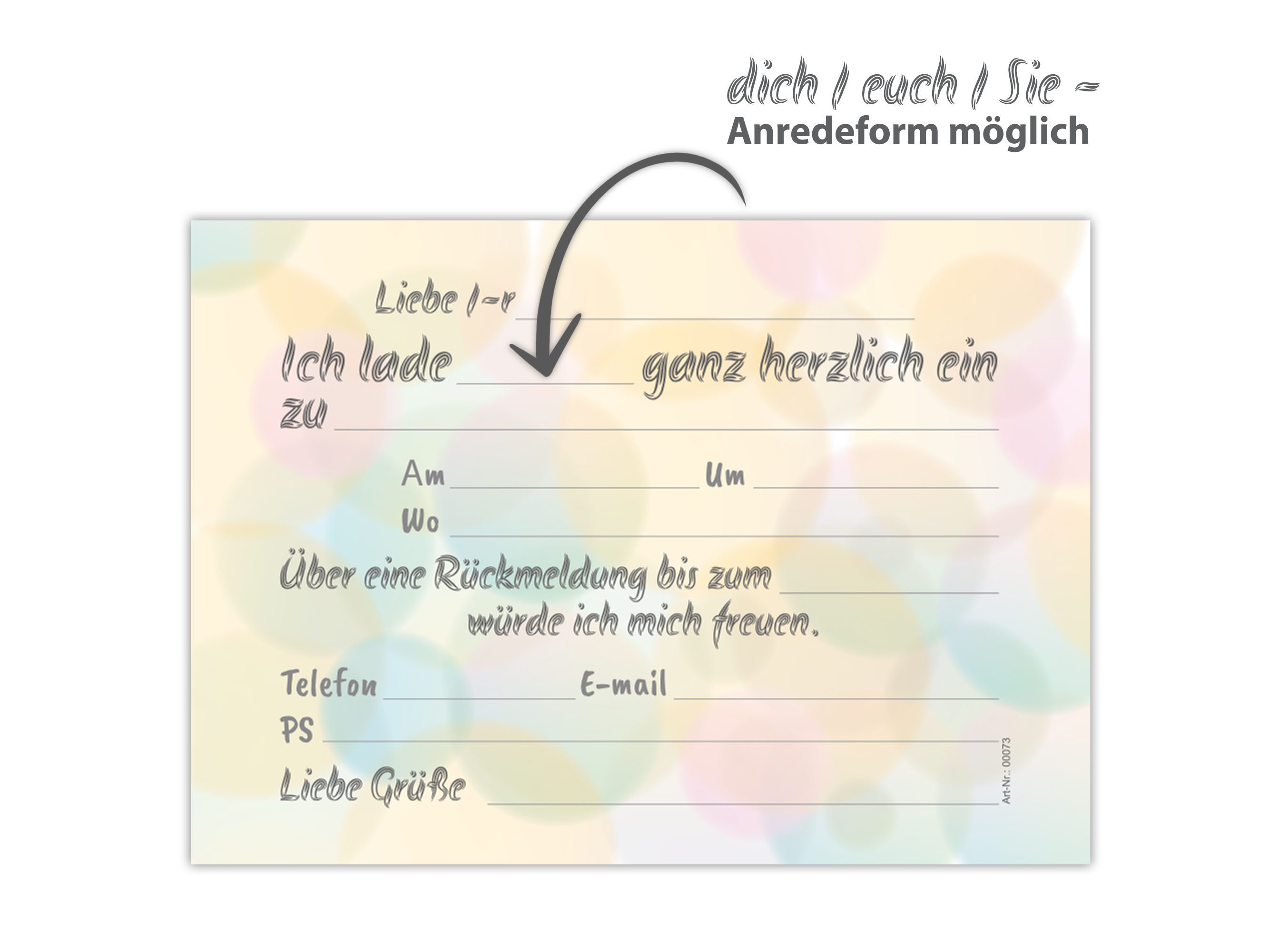 LIMONIA Einladungskarten zum Geburtstag Einladungen Karten Pastell Farbverlauf Erwachsene, Einladungskarten Luftballons Pastell Einladung