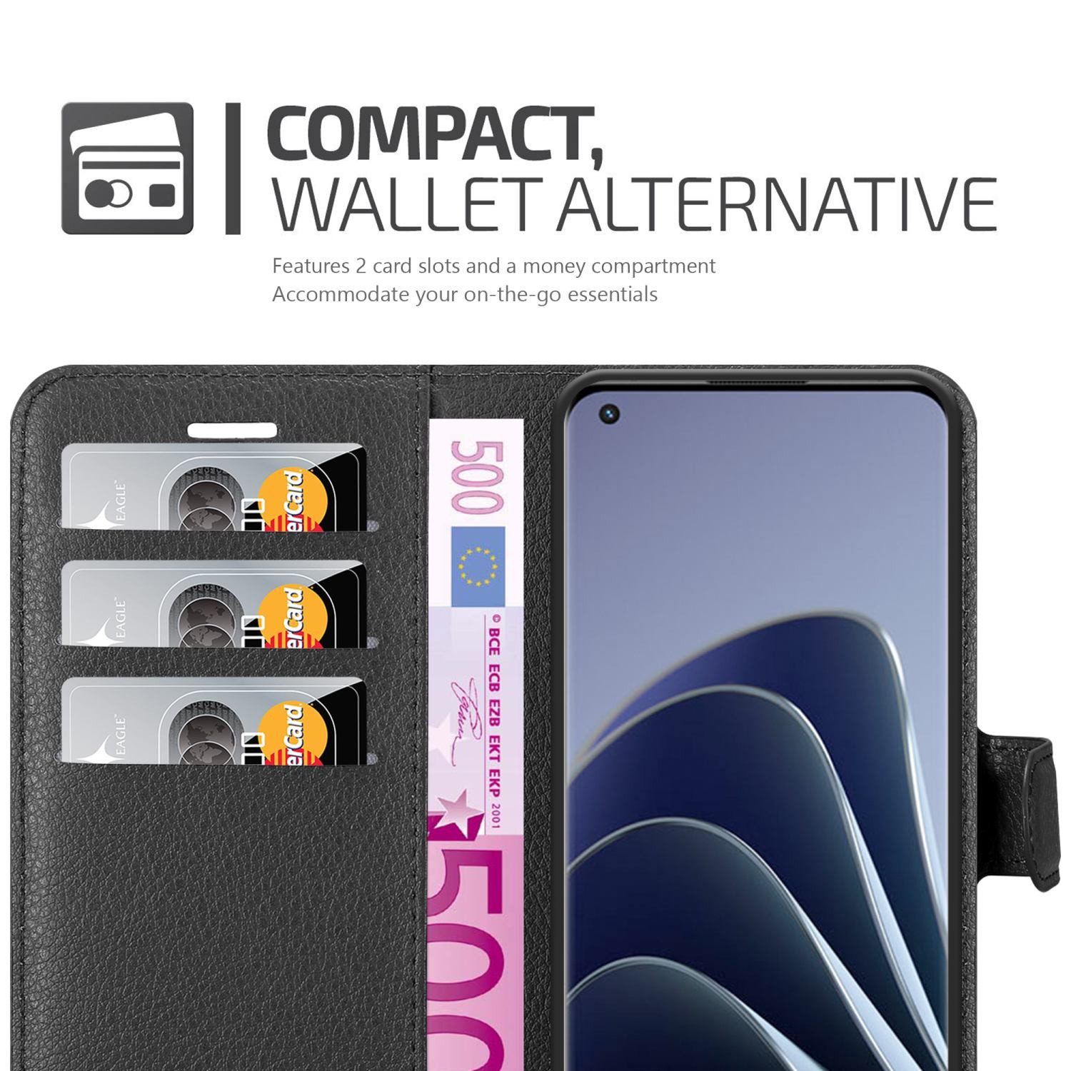 Cadorabo Handyhülle für OnePlus 10 PRO 5G Hülle OnePlus 10 PRO 5G, Hülle Schutzhülle mit Standfunktion, Kartenfach und Magnetverschluss