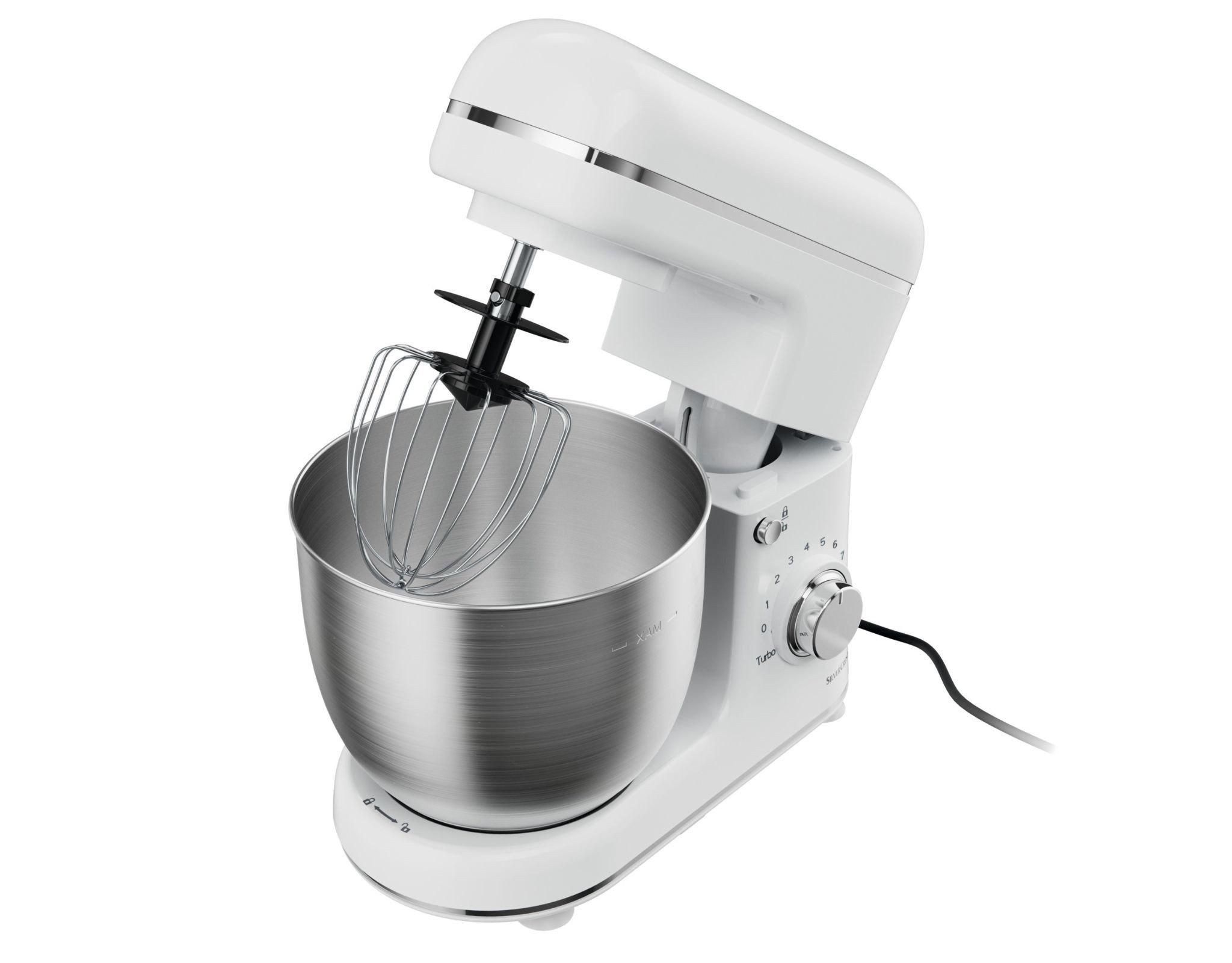 SilverCrest Küchenmaschine, 600 W, 5 l Schüssel, mit 5L Edelstahl-Schüssel & 3-teiligem Rühr-Set