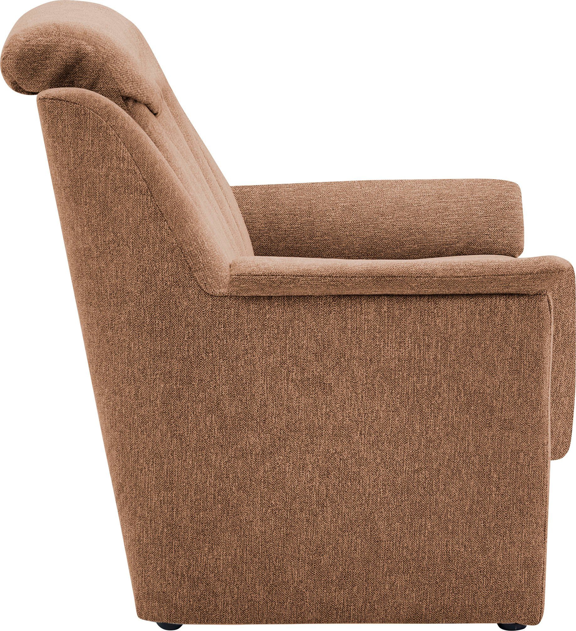 cm, 3-tlg), 3-Sitzer Sitzhöhe Lugano, VILLA BECK Polstergarnitur 2x Sessel Kopfteilverstellung, (Set, 49 und in