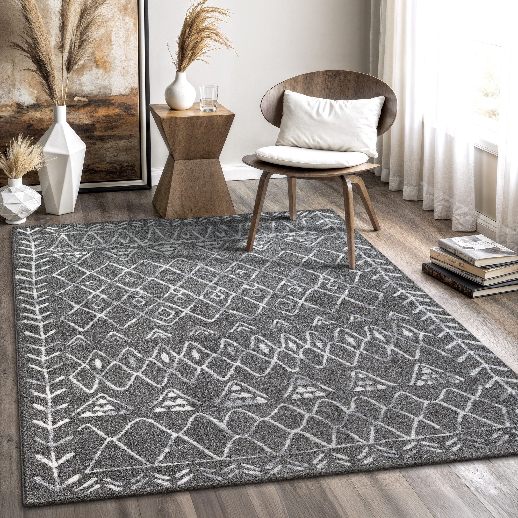 Sanat Teppich Boho 8200, auch als Läufer und in Rund, rechteckig, Höhe: 10 mm, Kurzflor, robust, Boho, Scandic, für Fussbodenheizung geeignet