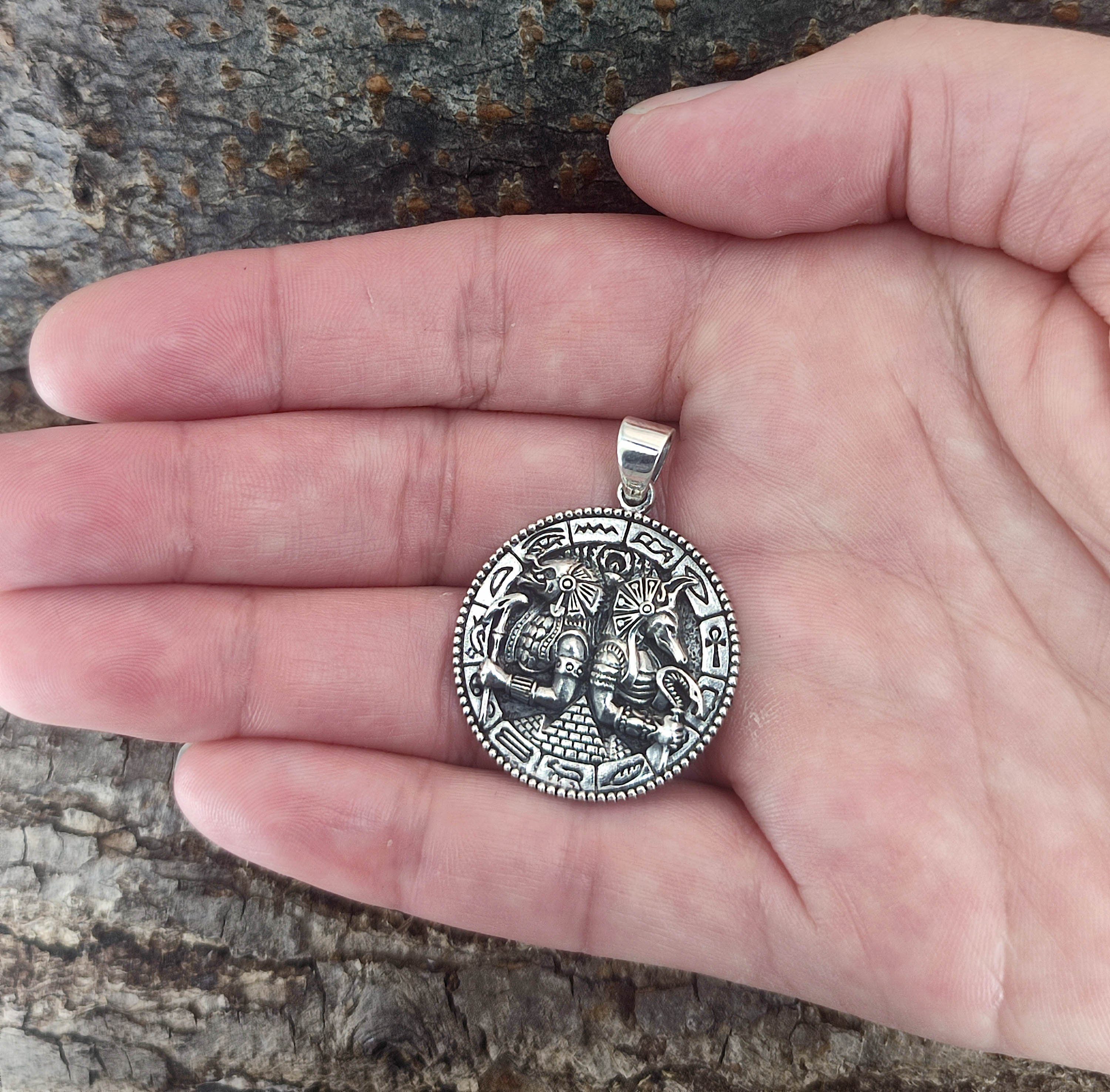 Kiss of Leather Kettenanhänger Anhänger Anubis + Horus 925 Silber Schakal Ä günstig online kaufen