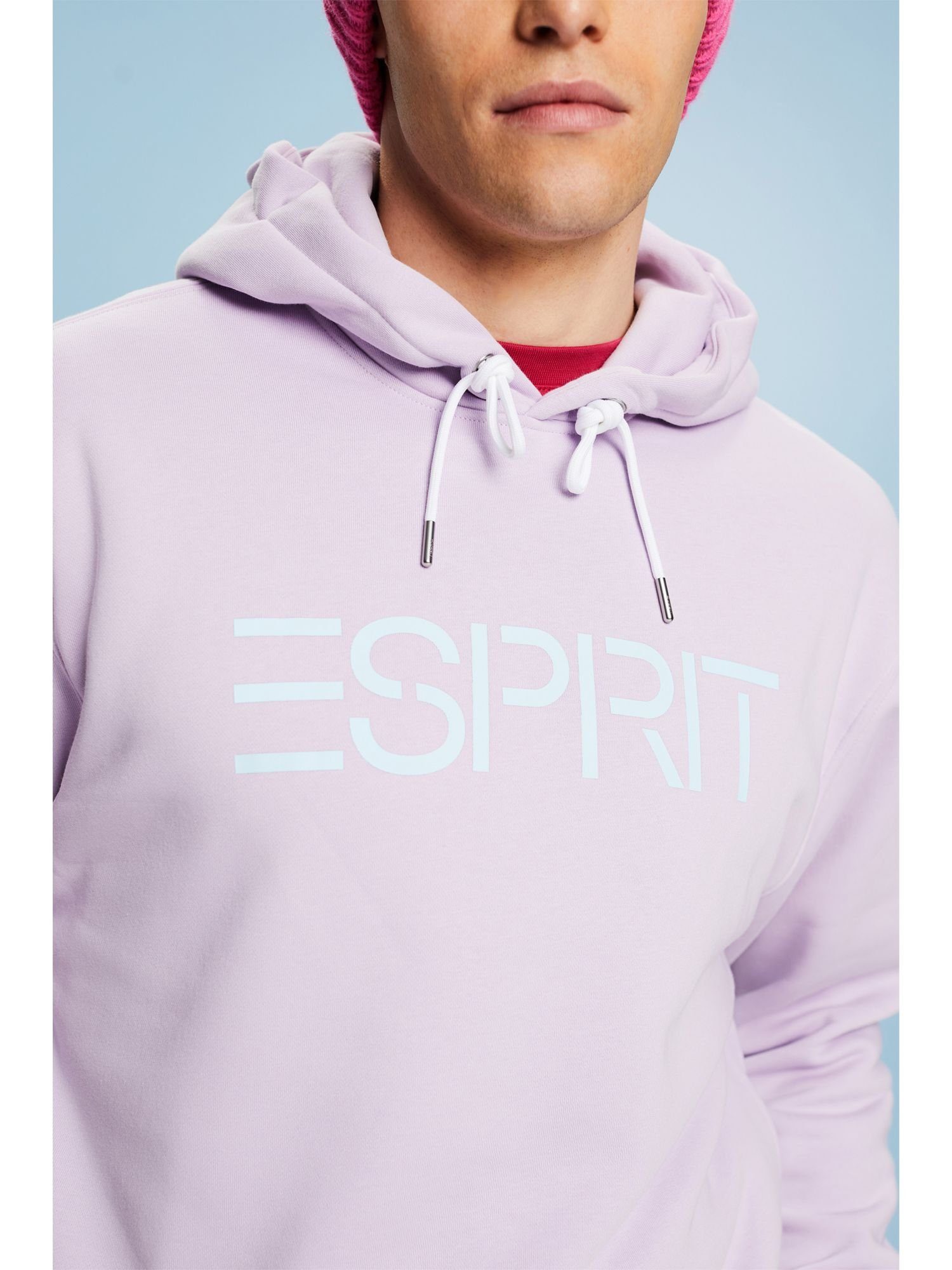 Esprit Sweatshirt Unisex mit (1-tlg) Logo Fleece-Hoodie LILAC