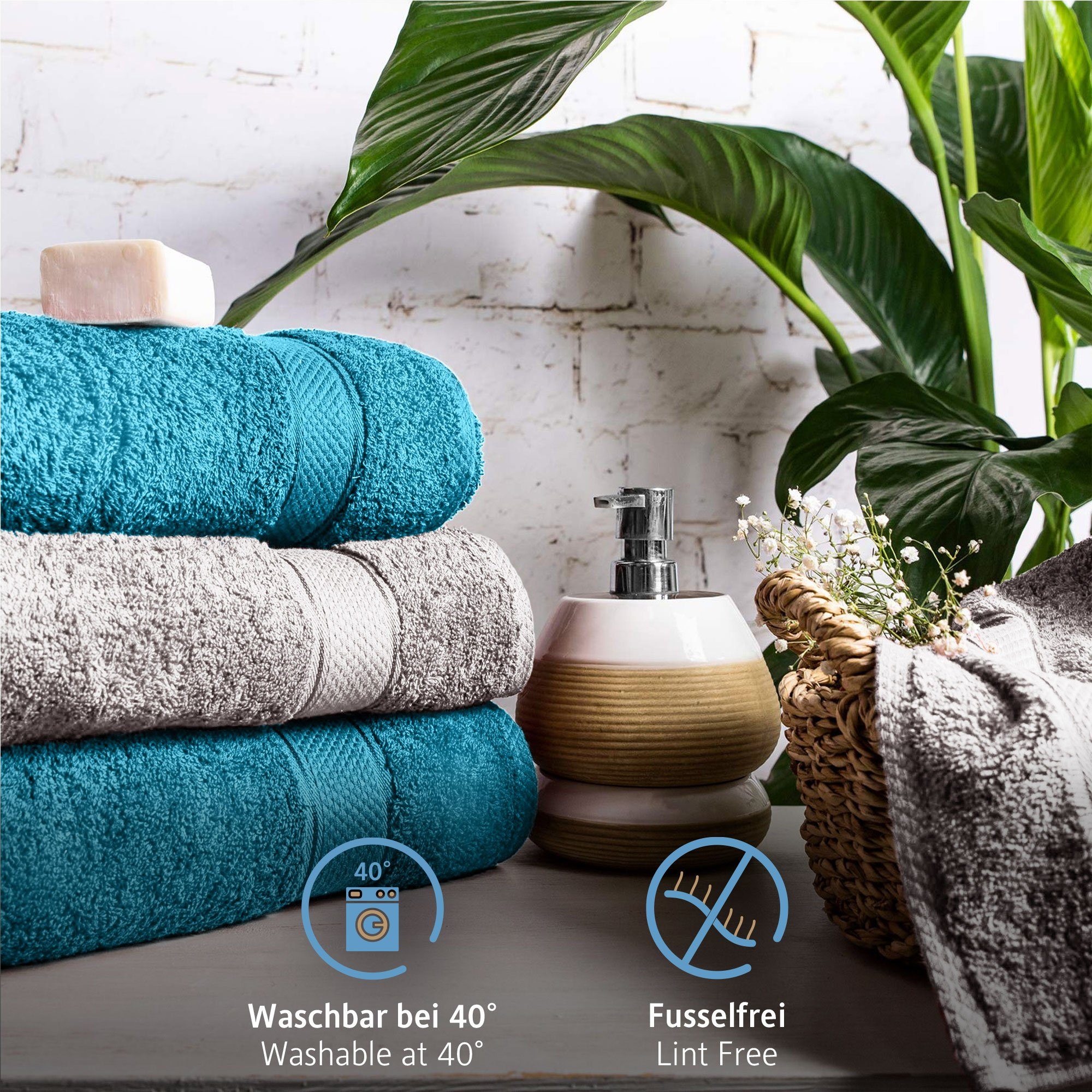 Komfortec Handtuch Set 50x100 cm aus 100 % Baumwolle, Frottee (Packung, 8-St), Handtücher Set, Weich, Towel
