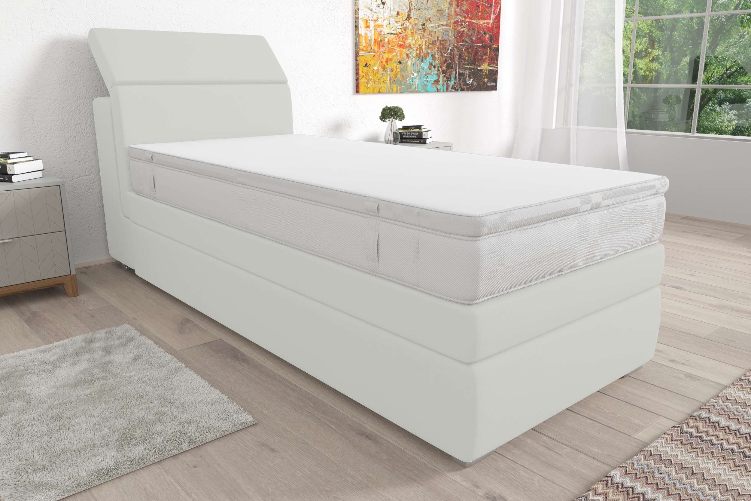 99rooms Boxspringbett Mentor (Schlafzimmerbett, Bett), 90/100/120 x 200 cm, mit Bonellfederkern, mit Topper