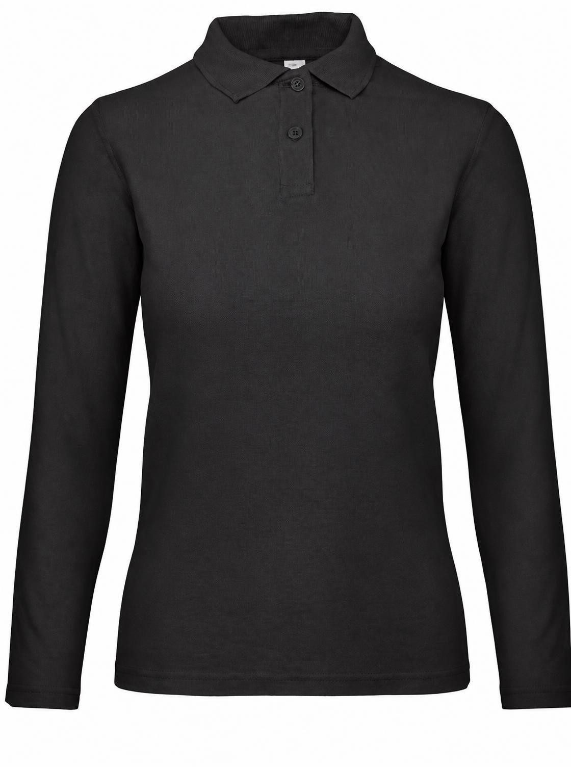 B&C Langarm-Poloshirt Damen Long Sleeve Polo ID.001 / 100 % Baumwollpiqué