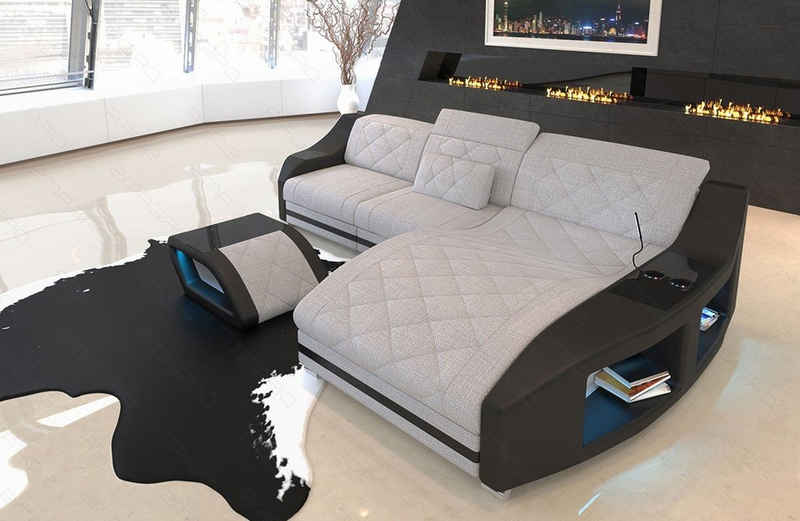 Sofa Dreams Ecksofa Polster Couch Design Stoffsofa Swing L Form H Strukturstoff Stoffsofa, Stoffcouch wahlweise mit Bettfunktion