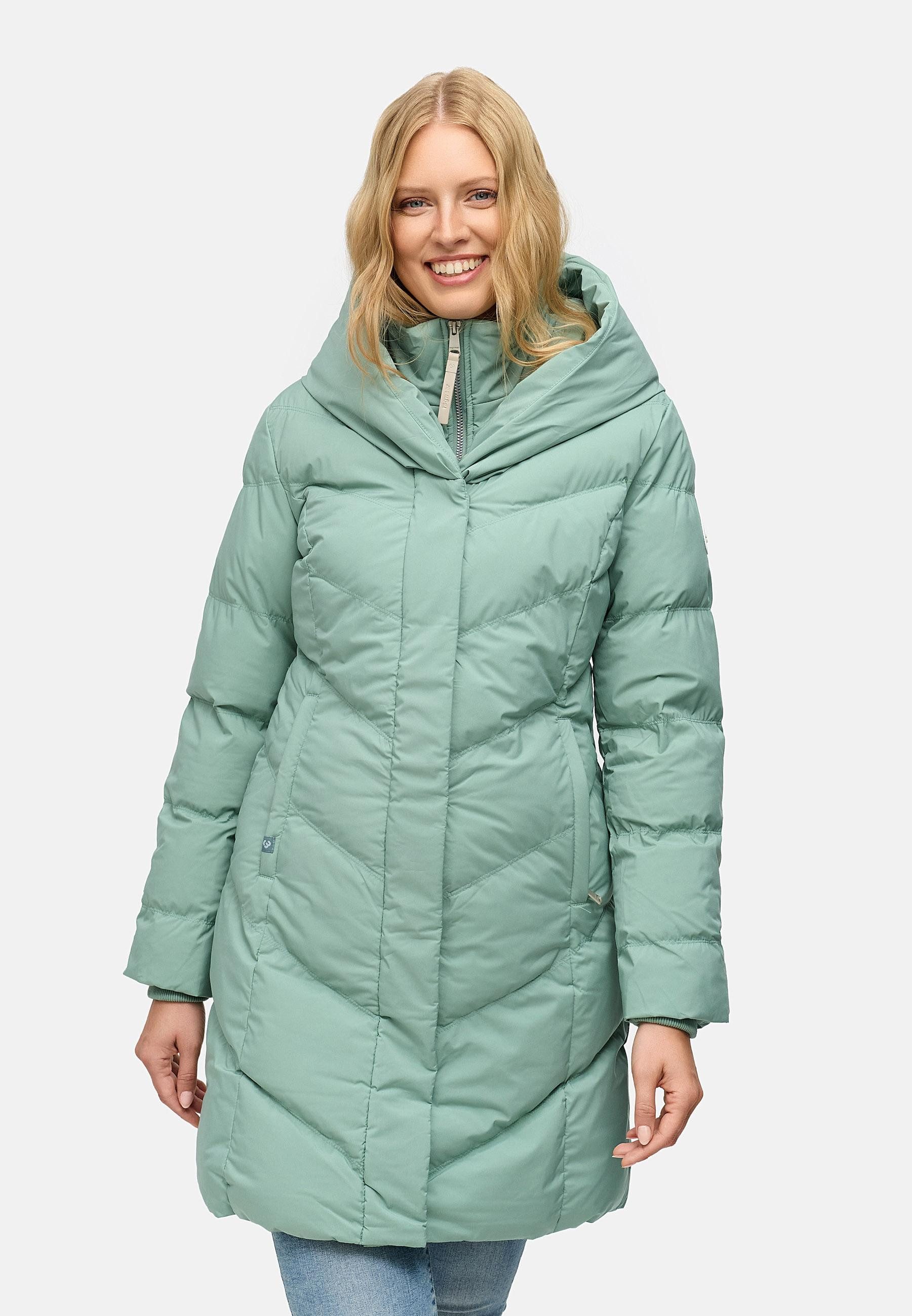 Ragwear Steppmantel Natalka Soft YOUMODO Warmer Wintermantel mit hohem Kragen und Kapuze