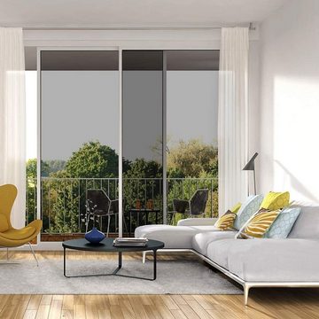Sonnenschutz-Fensterfolie Sonnenschutzfolie Selbstklebend Sichtschutz Fenster Schwarz 75x200cm, UE Stock